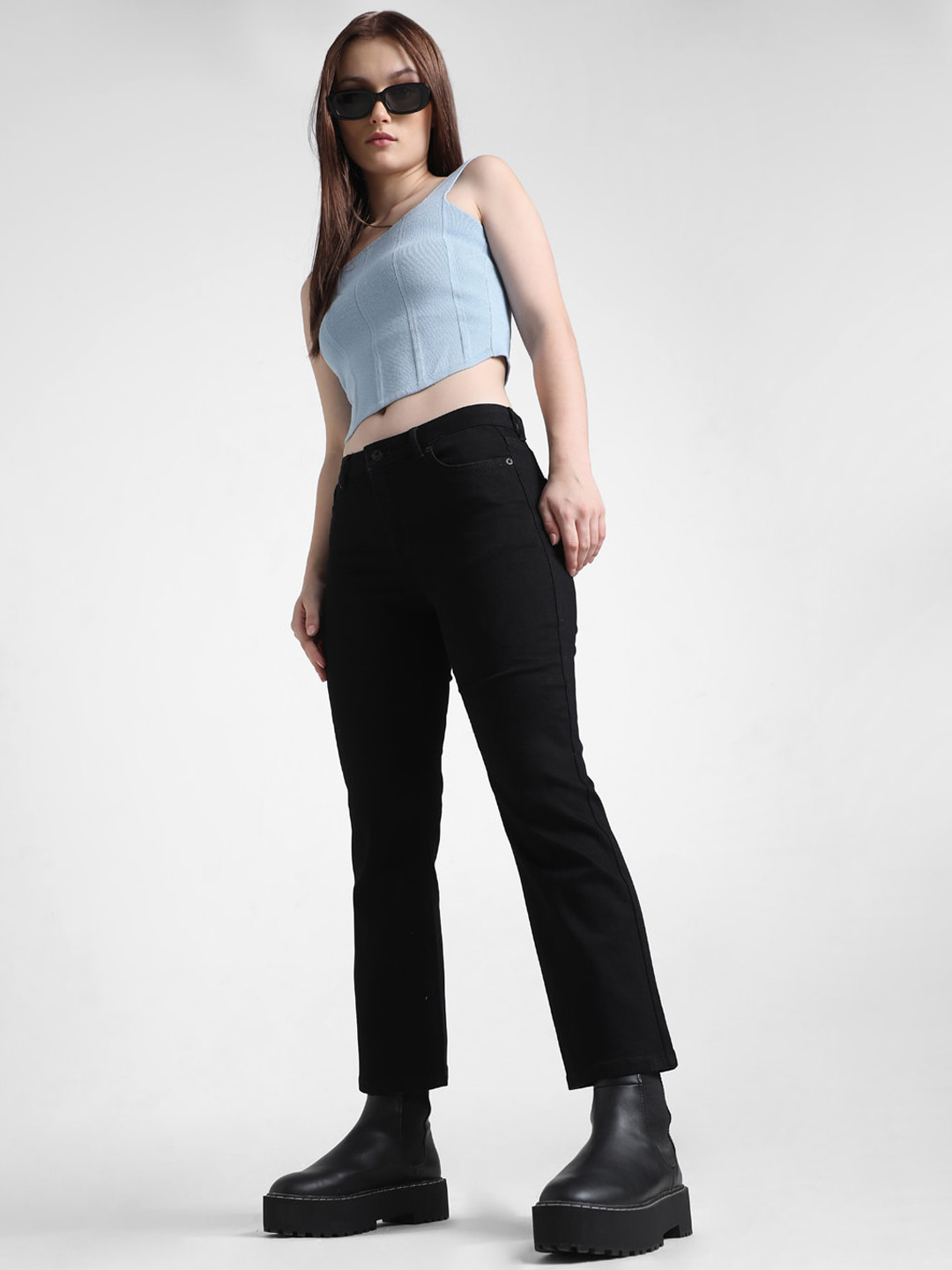 ONLY Onlwino Bree Poala HW Women Flared Clean Look Stretchable Jeans