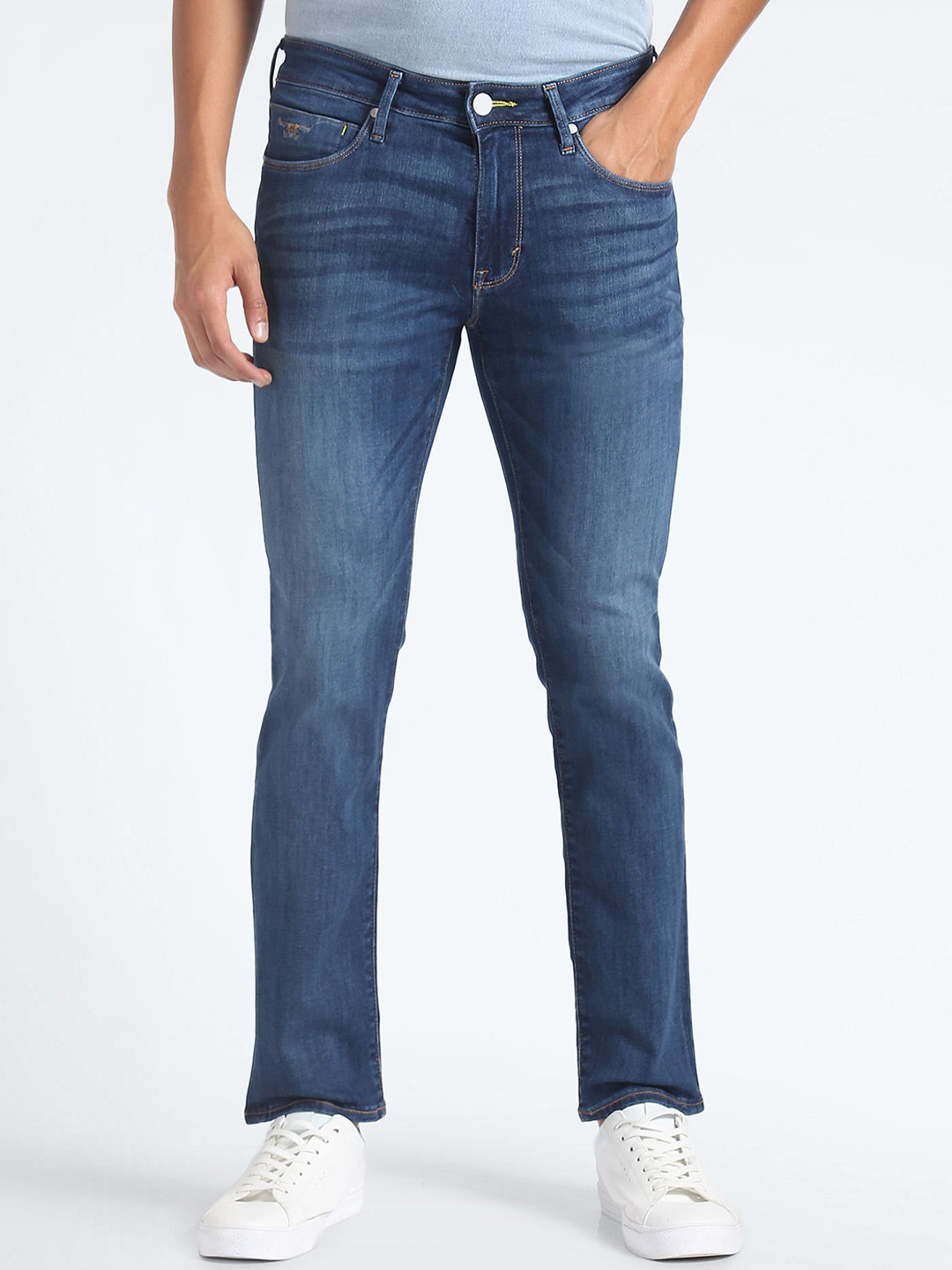 Flying Machine Tapered Fit Light Fade Cotton Jeans