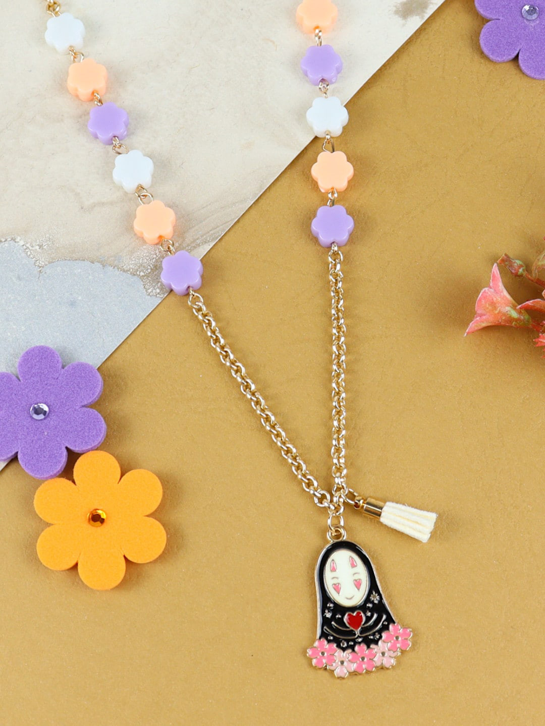 Asthetika Kids Girls Gold-Plated Artificial Beads Necklace