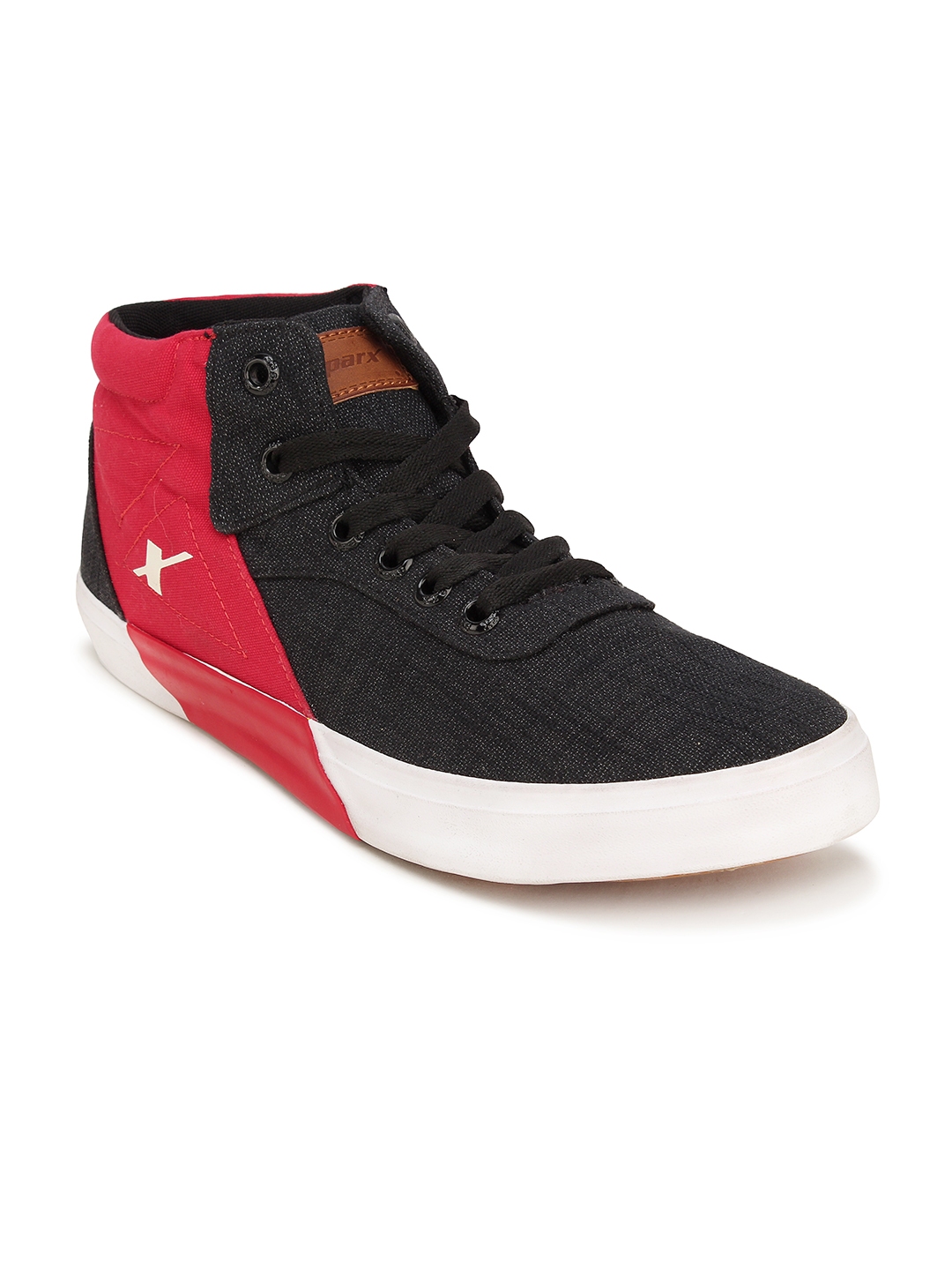 Buy Sparx Men Black Solid Canvas High Top Flatforms Casual Shoes