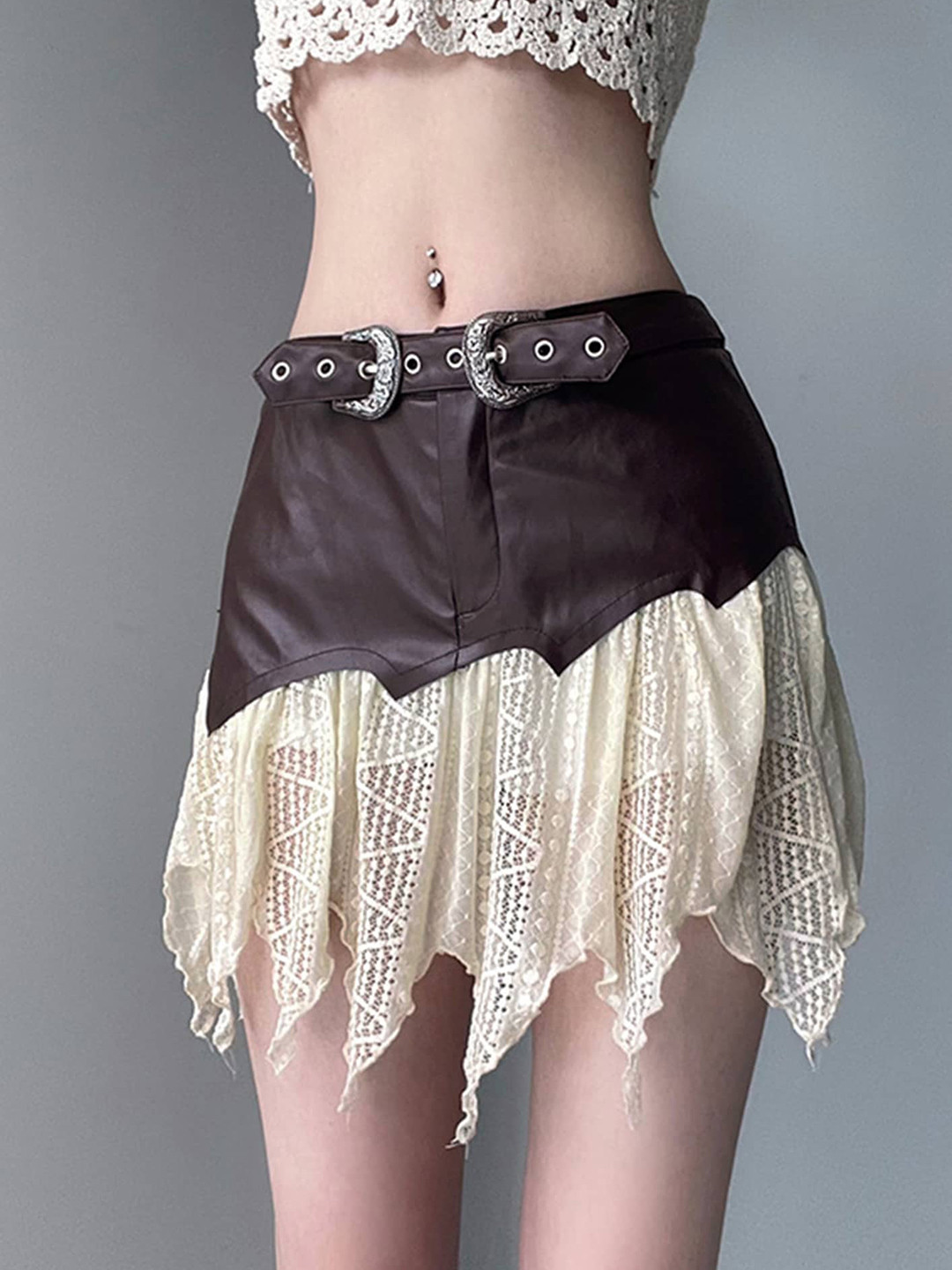 LULU & SKY Asymmetric A-Line Mini Skirt