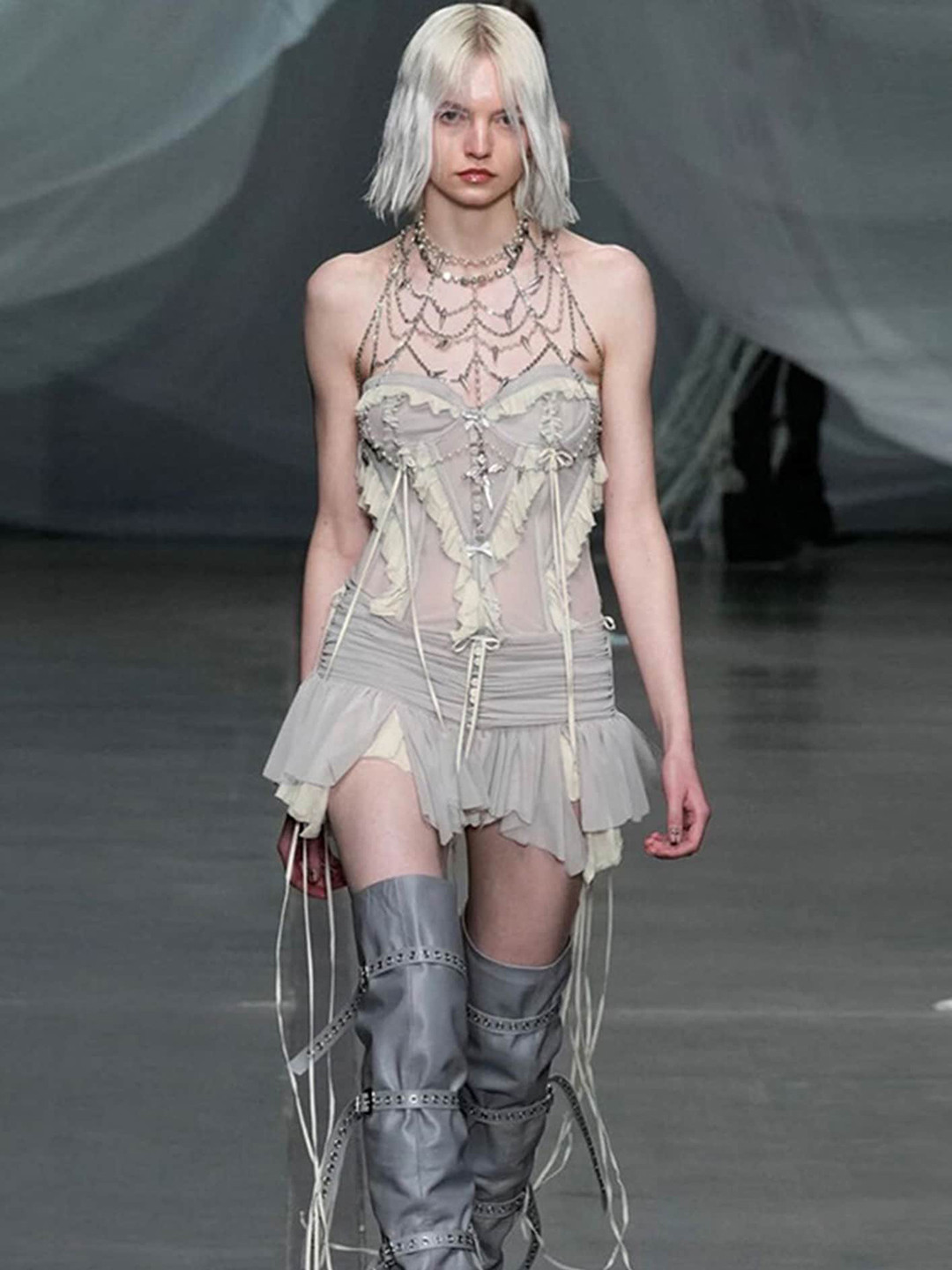 LULU & SKY Ruched Asymmetric Mini Skirt