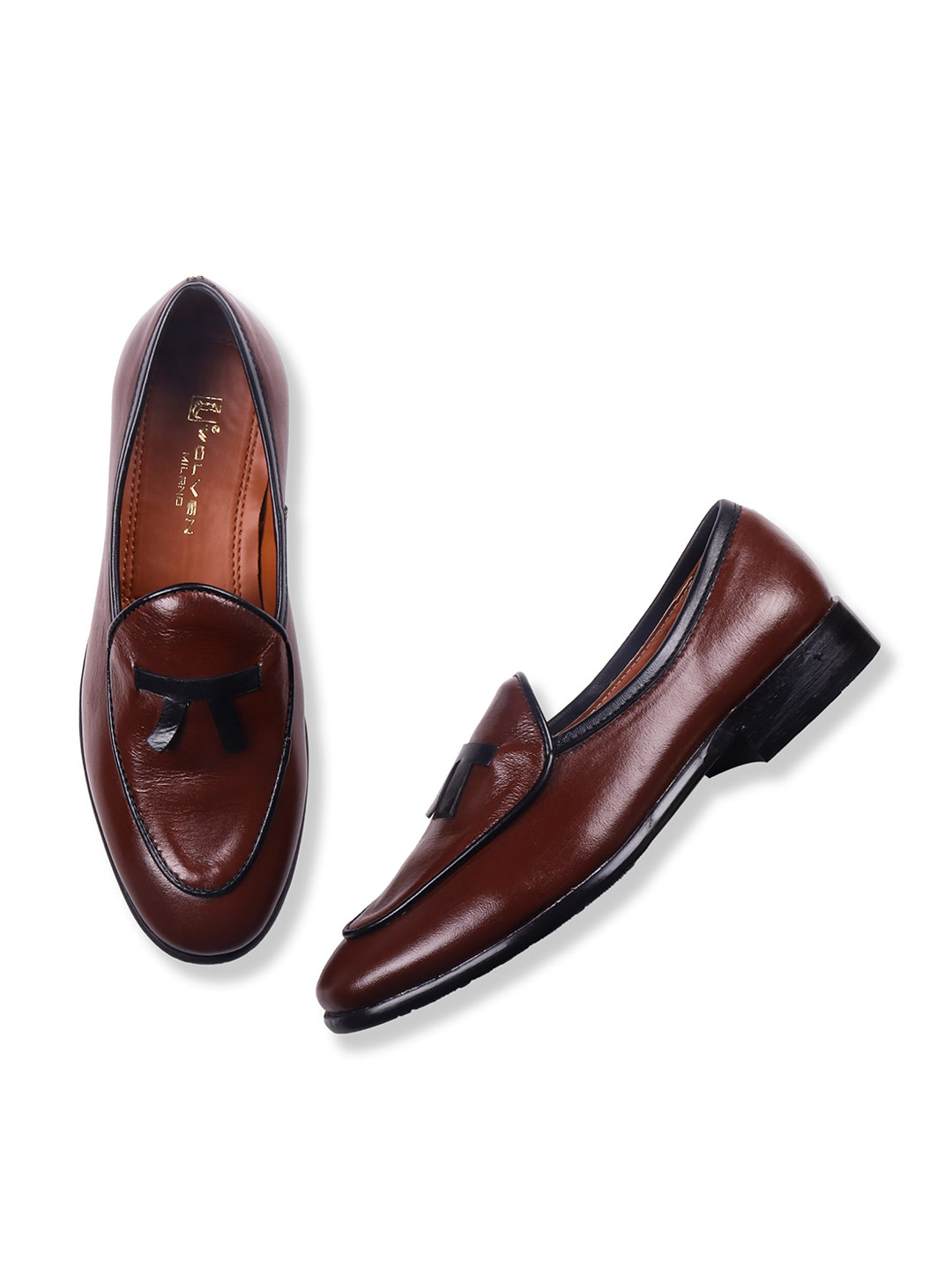 Wolvenmilano Men Textured Leather Lightweight Loafers