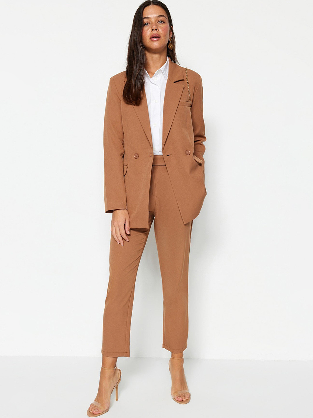 Trendyol Notched Lapel Blazer With Trousers