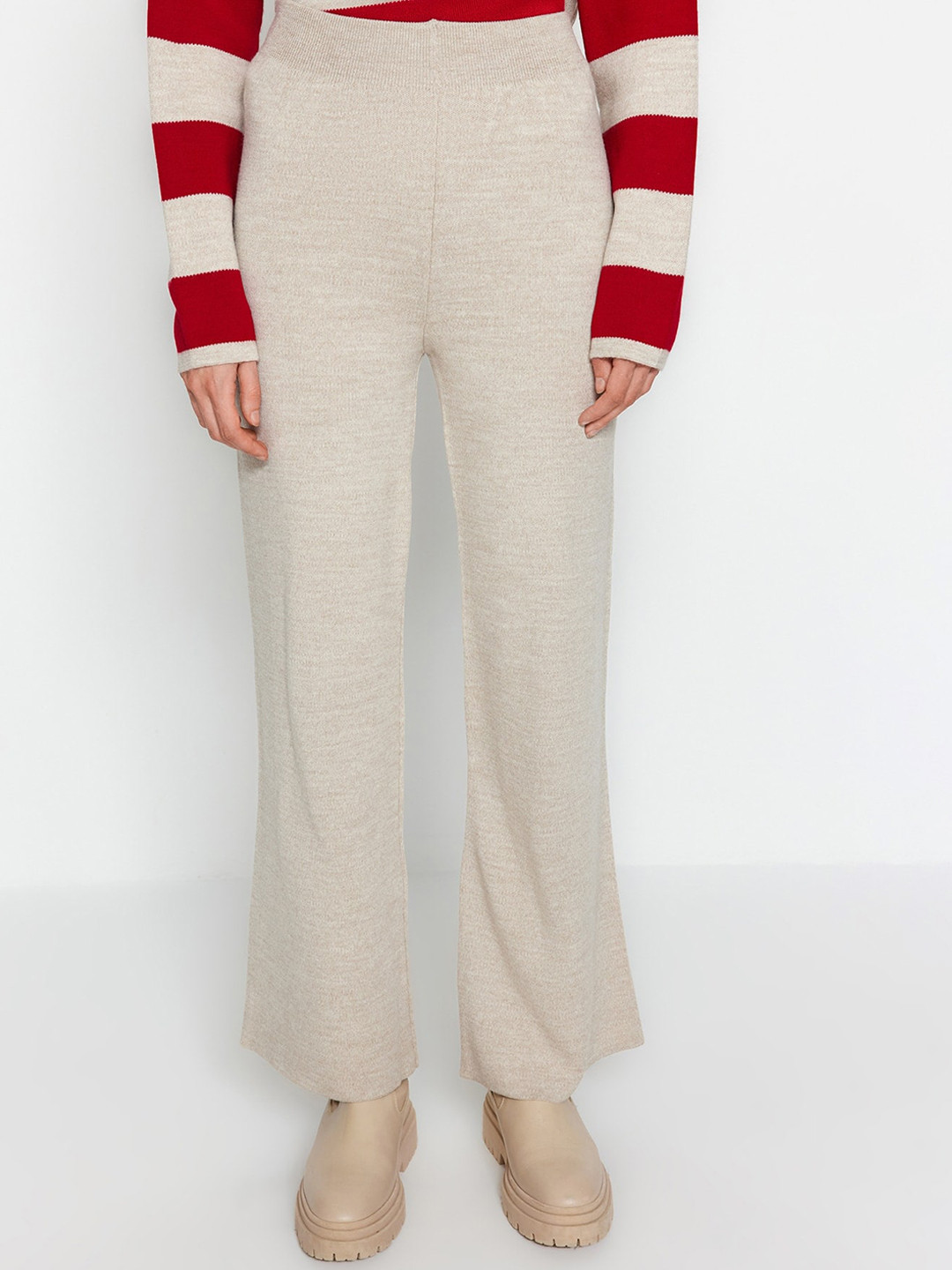 Trendyol Striped Acrylic Sweater And Trousers
