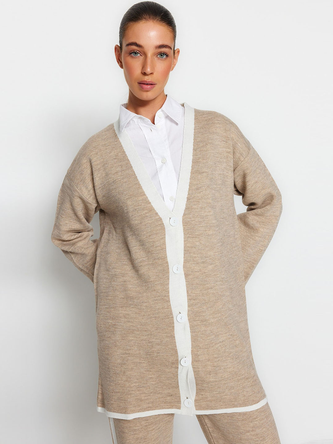 Trendyol V-Neck Sweater With Trouser Co-Ords