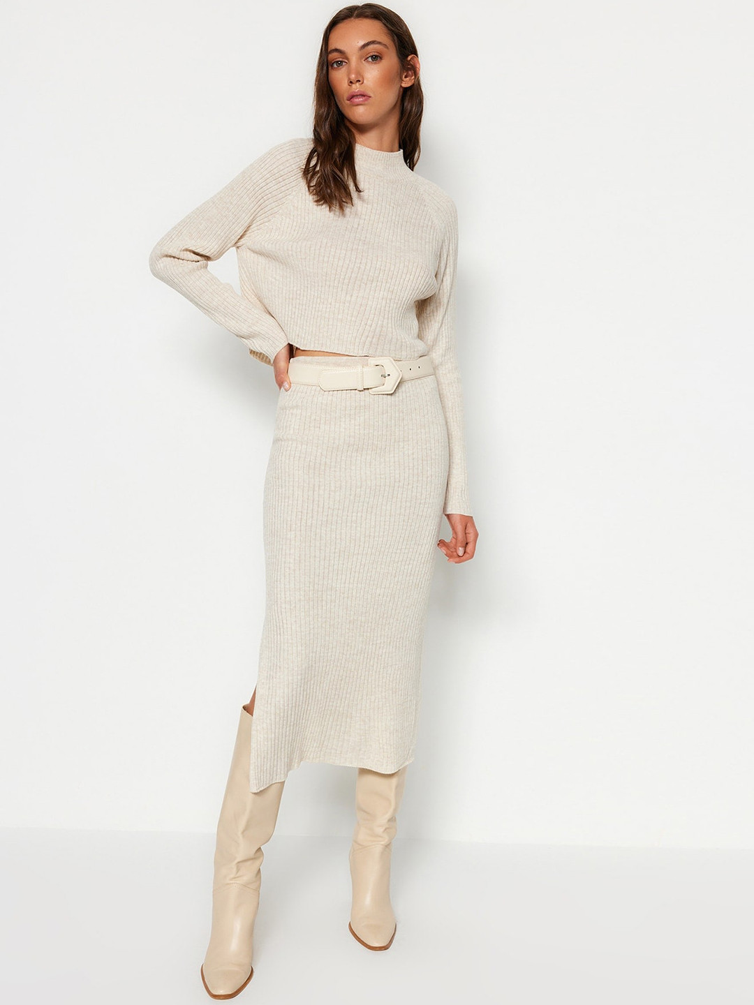 Trendyol Boat Neck Tunic With Trousers