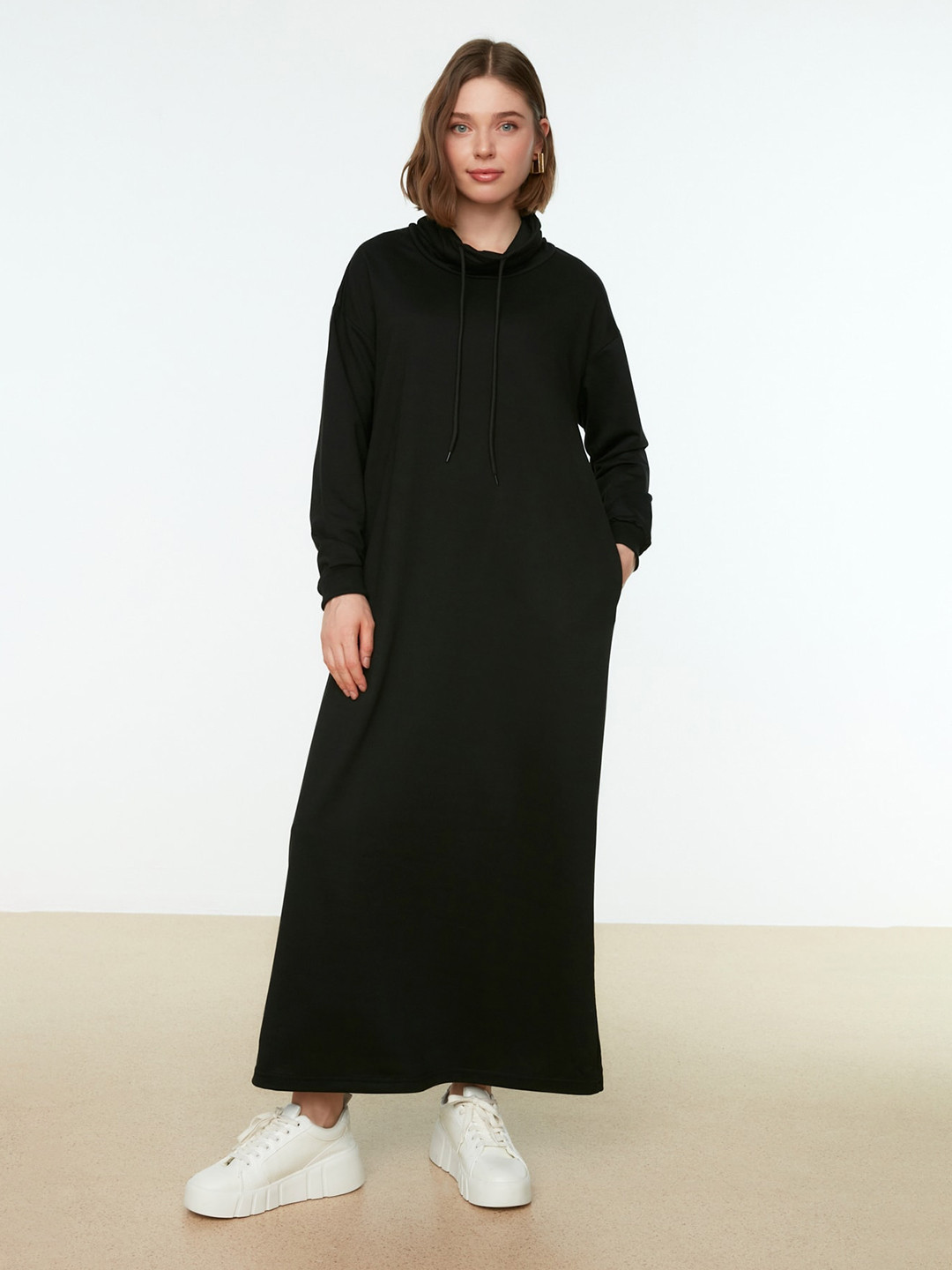 Trendyol Mock Neck A-Line Maxi Dress