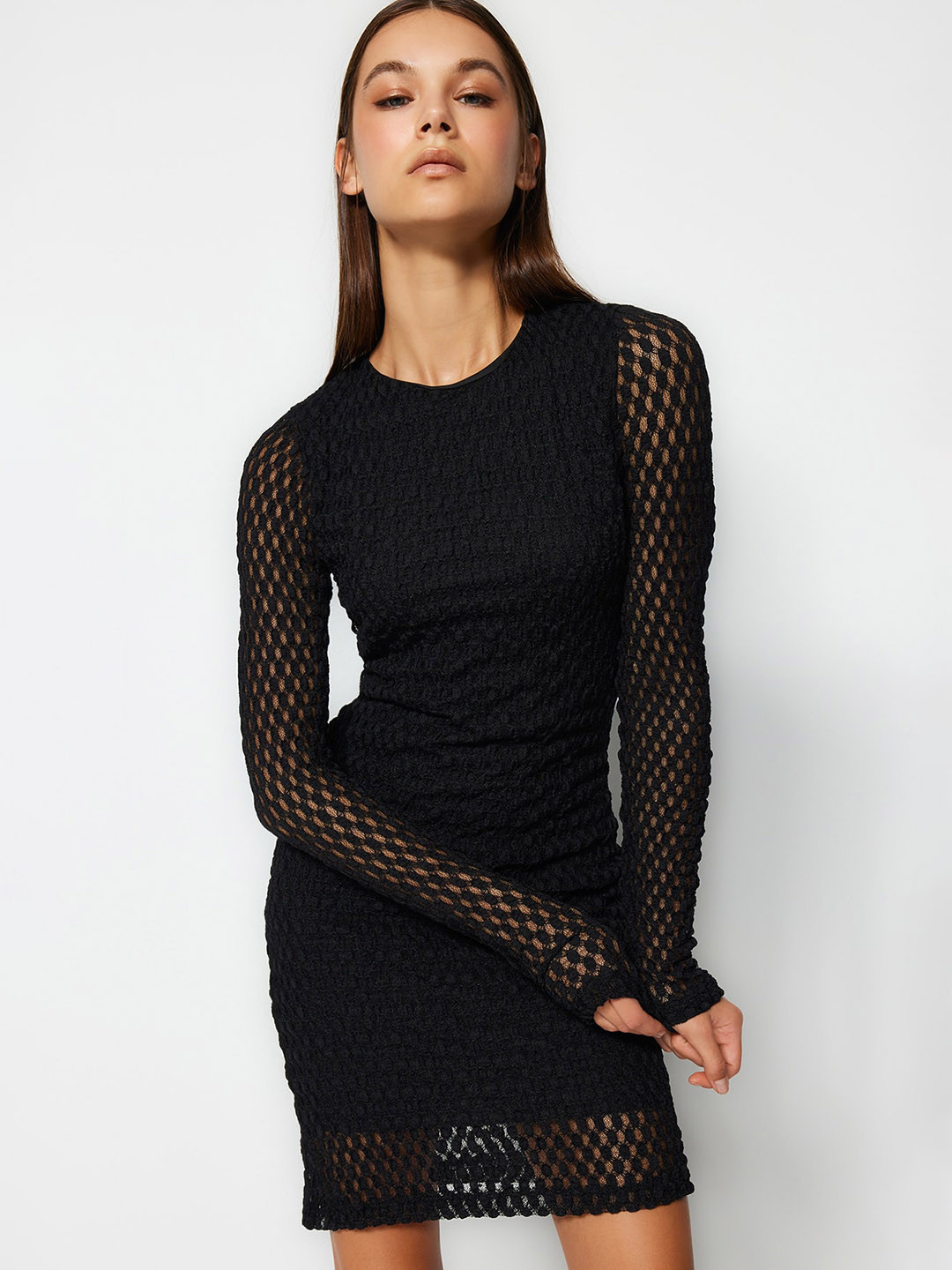 Trendyol Self Designed Long Sleeves Sheath Dress