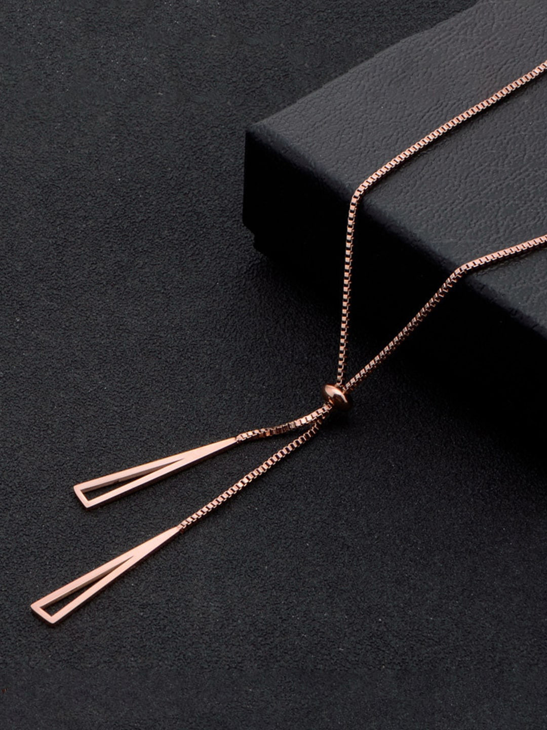 Designs & You Rose Gold-Plated Stainless Steel Geometric Tassel Pendant & Chain