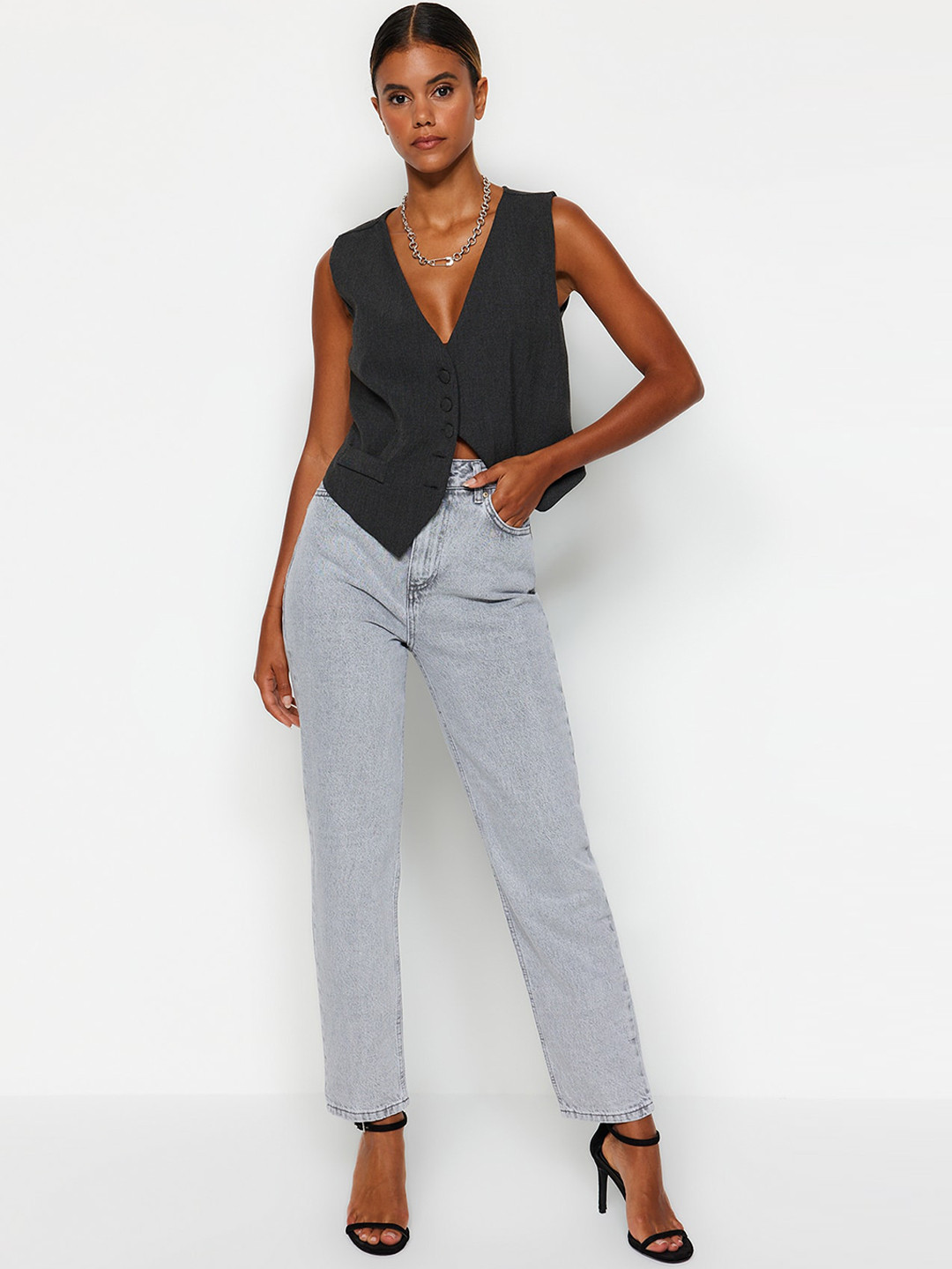 Trendyol Women Mid-Rise Light Shade Cotton Clean Look Jeans