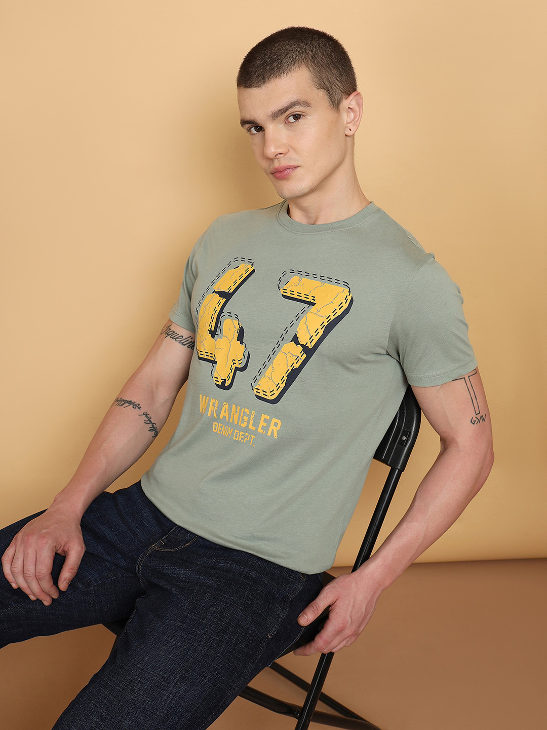 Wrangler Ttpography Printed Cotton T-shirt