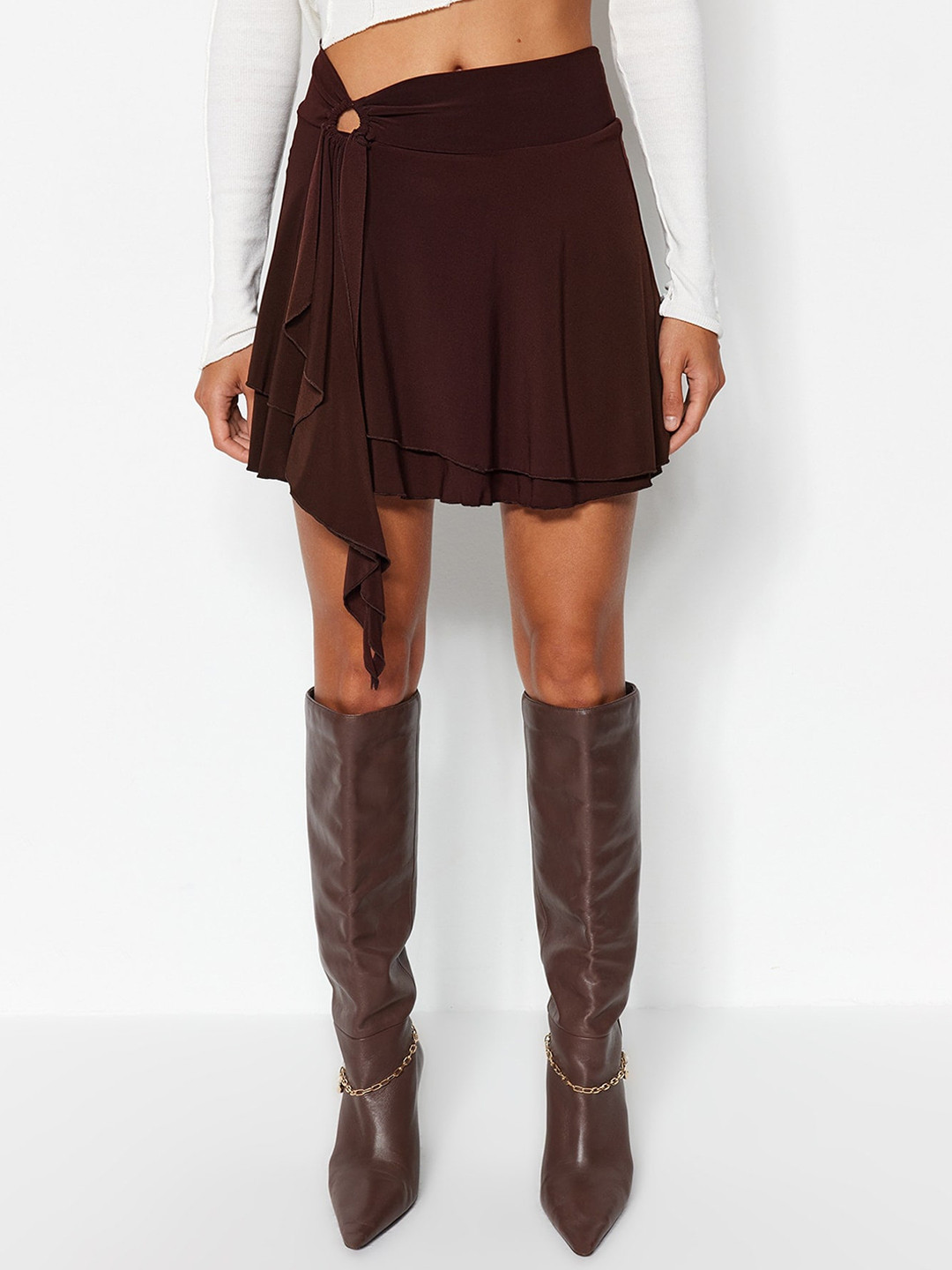 Trendyol Cut-Outs  Mini Flared Skirt