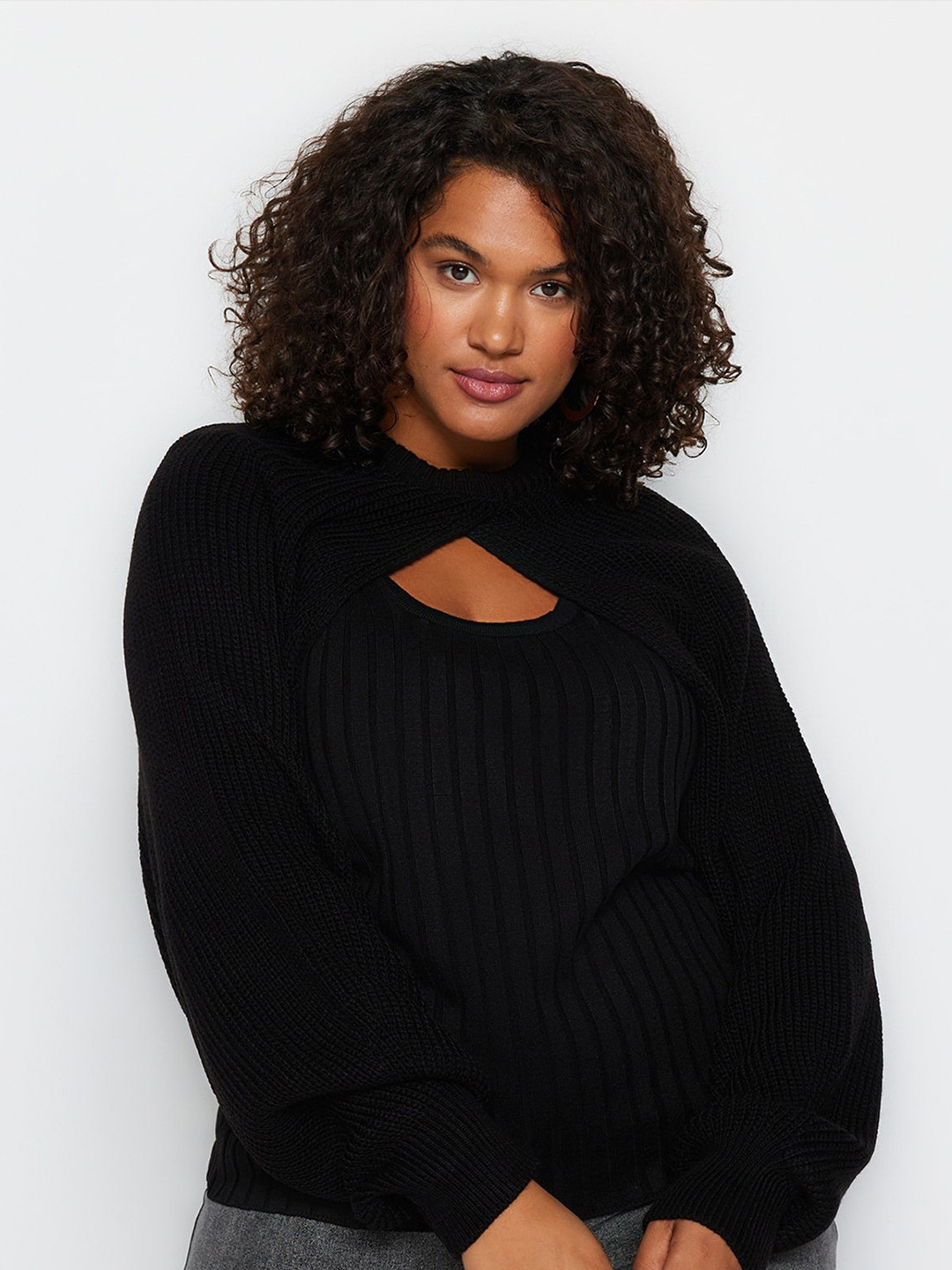 Trendyol Ribbed Round Neck Sleeveless Acrylic Pullover Sweaters