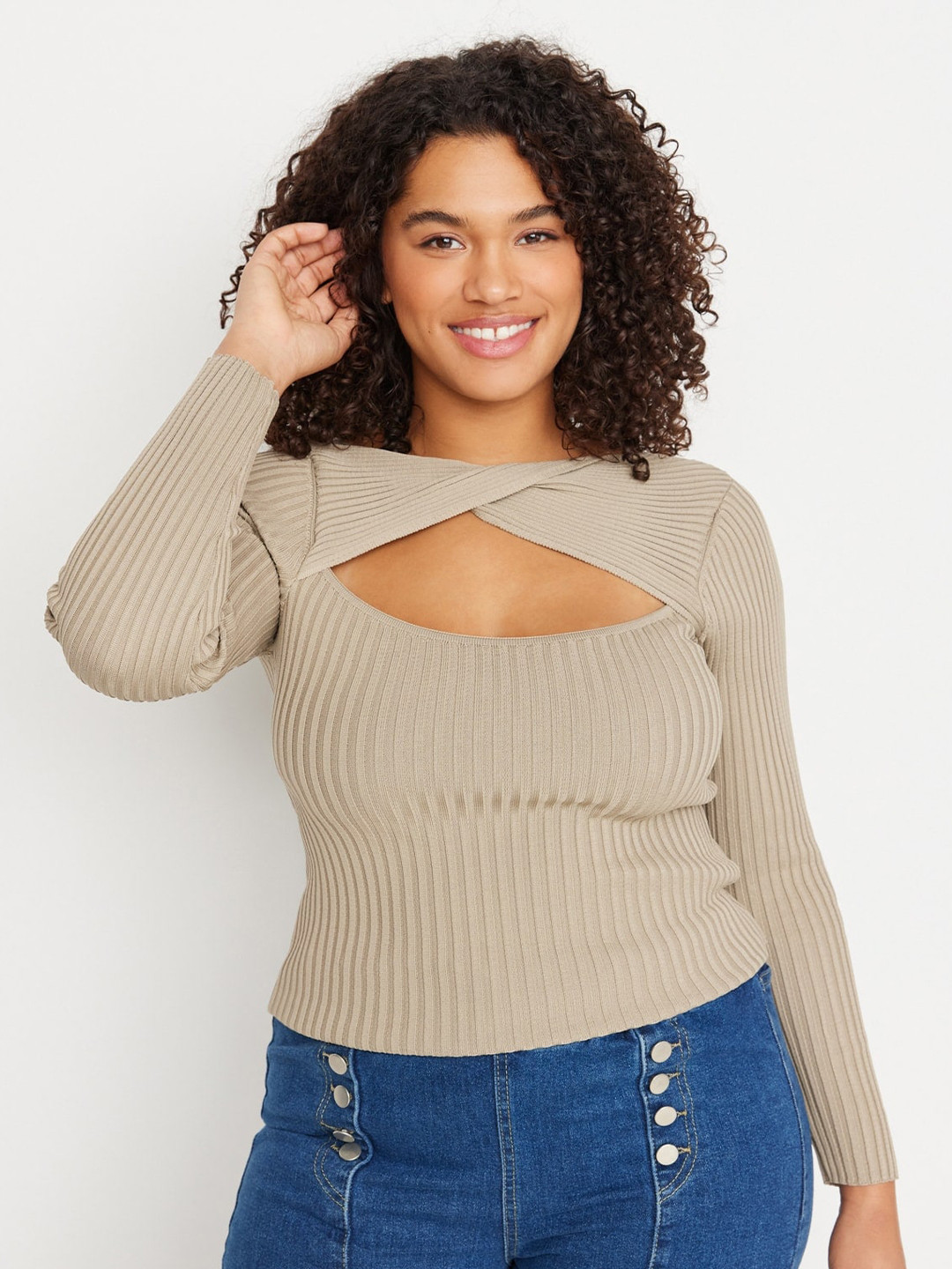 Trendyol Plus Size Ribbed Pullover Sweaters