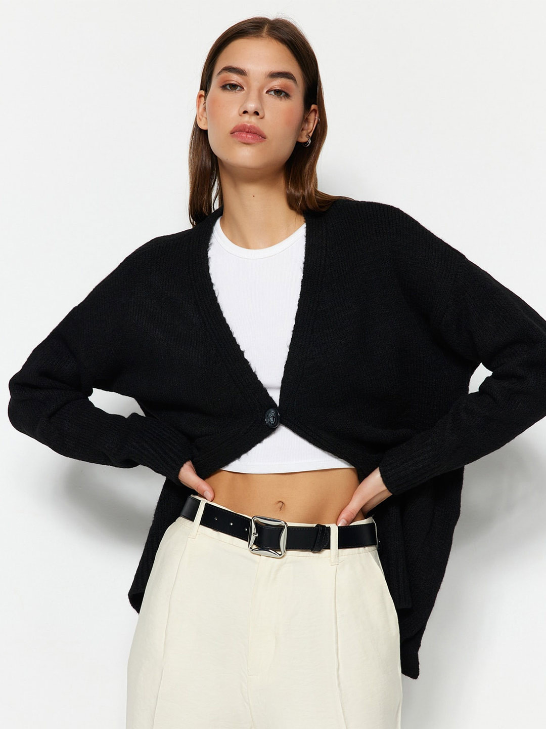 Trendyol Self Design Cardigan Sweater