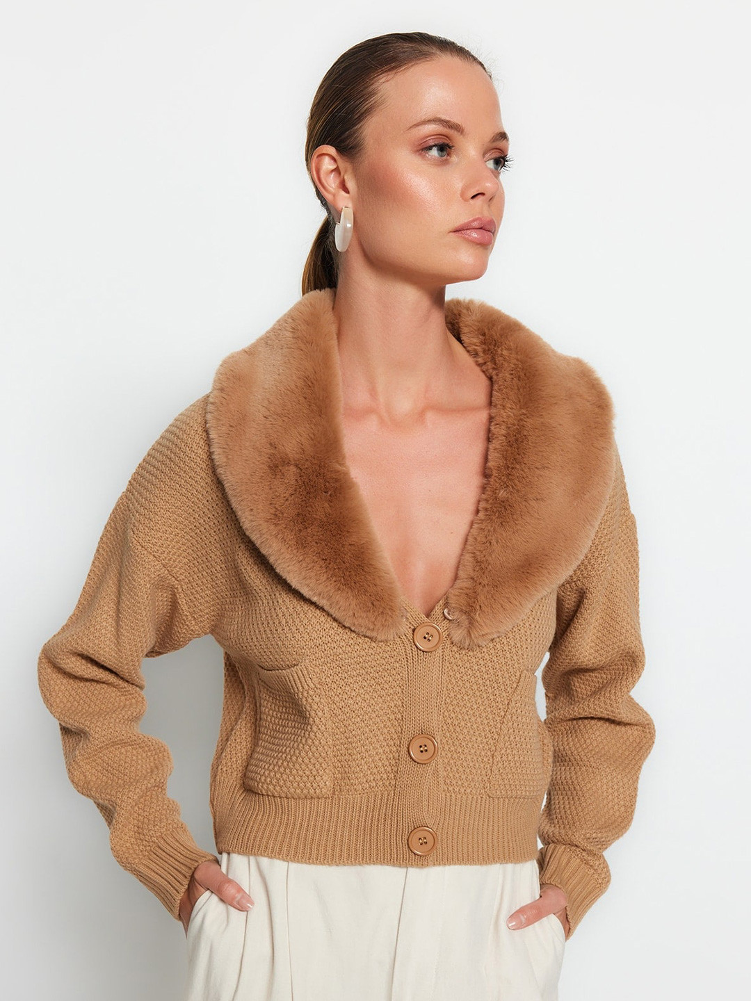 Trendyol Self Design Acrylic Cardigan