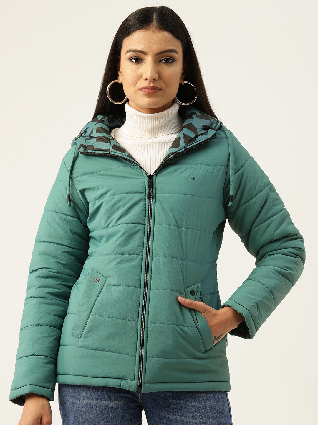 Okane Solid Reversible Hooded Padded Jacket