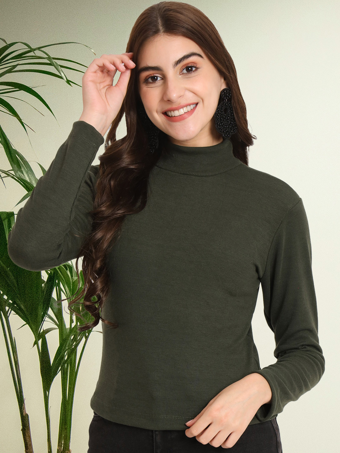 angloindu High Neck Casual T-shirt