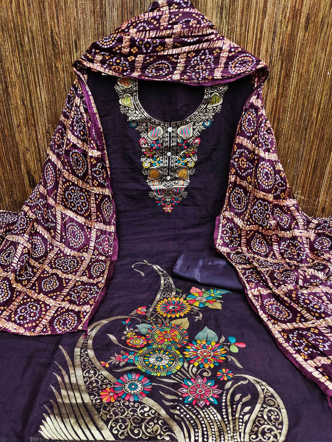 KALINI Ethnic Motifs Printed Unstitched Dress Material