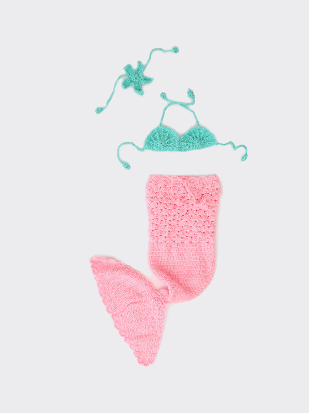 Woonie Infant Girls Mermaid Tale Costume Photo Prop Set