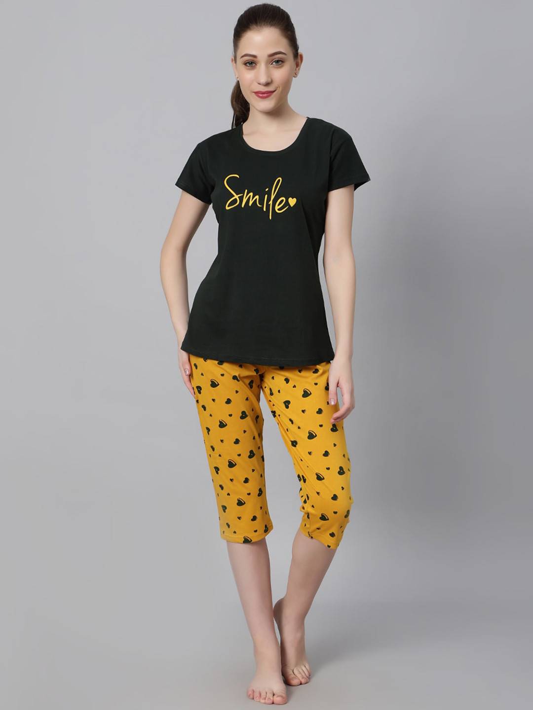 DZZO Typography Printed Night suit