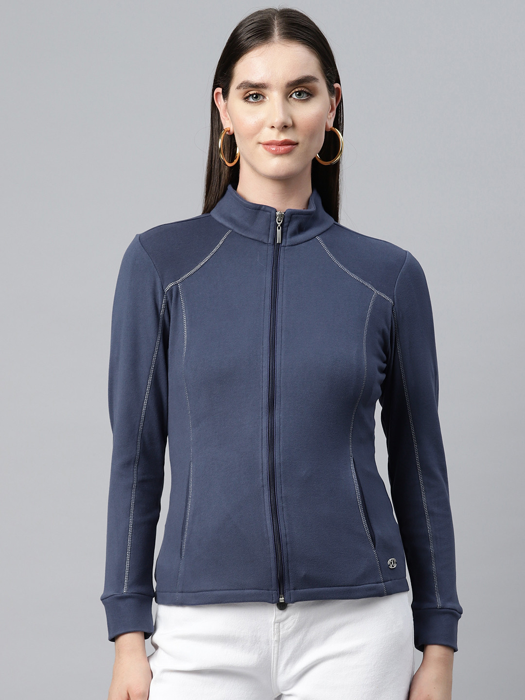 Nayam By Lakshita Fleece Stand Collar Sporty Jacket