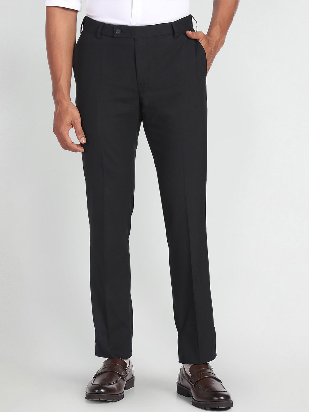 Arrow Mid-Rise Regular Fit Formal Trousers