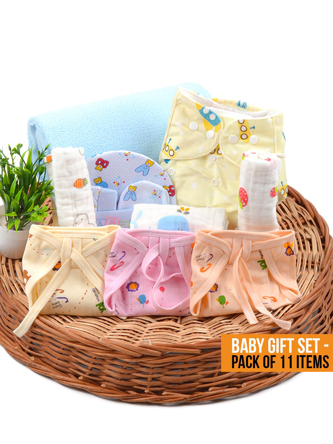 Moms Home Infants Printed Organic Cotton Baby Diaper Gift Set