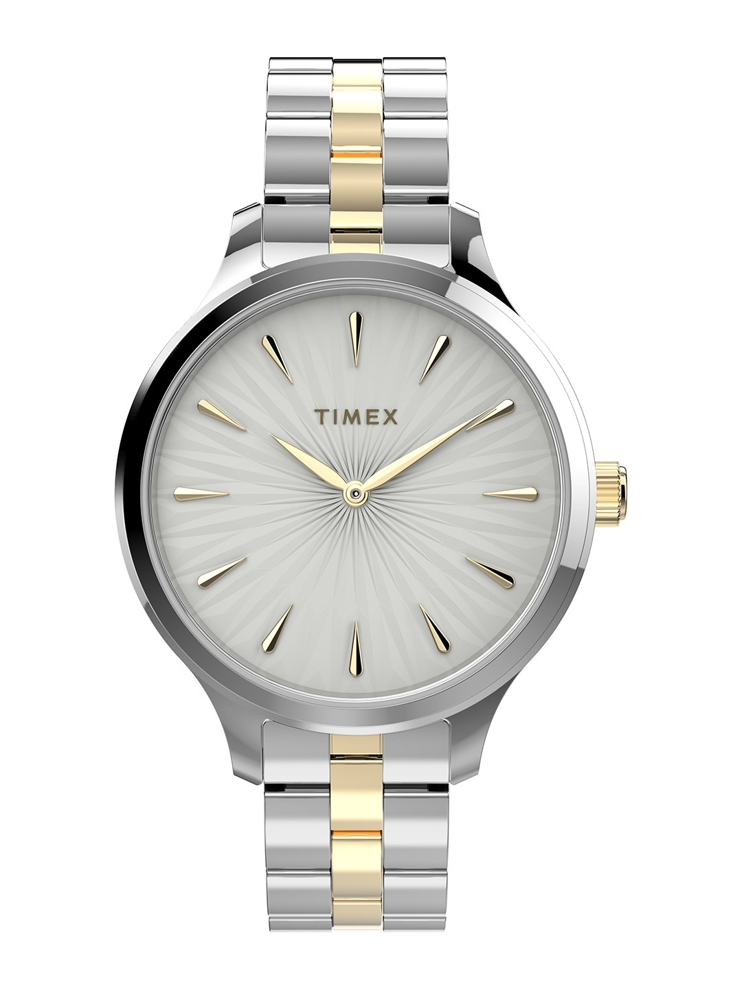 Timex Women Patterned Dial & Stainless Steel Straps Analogue Watch TW2V06500UJ