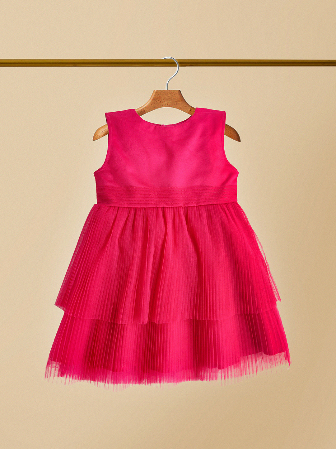 Cherry Crumble Net Layered Fit & Flare Dress