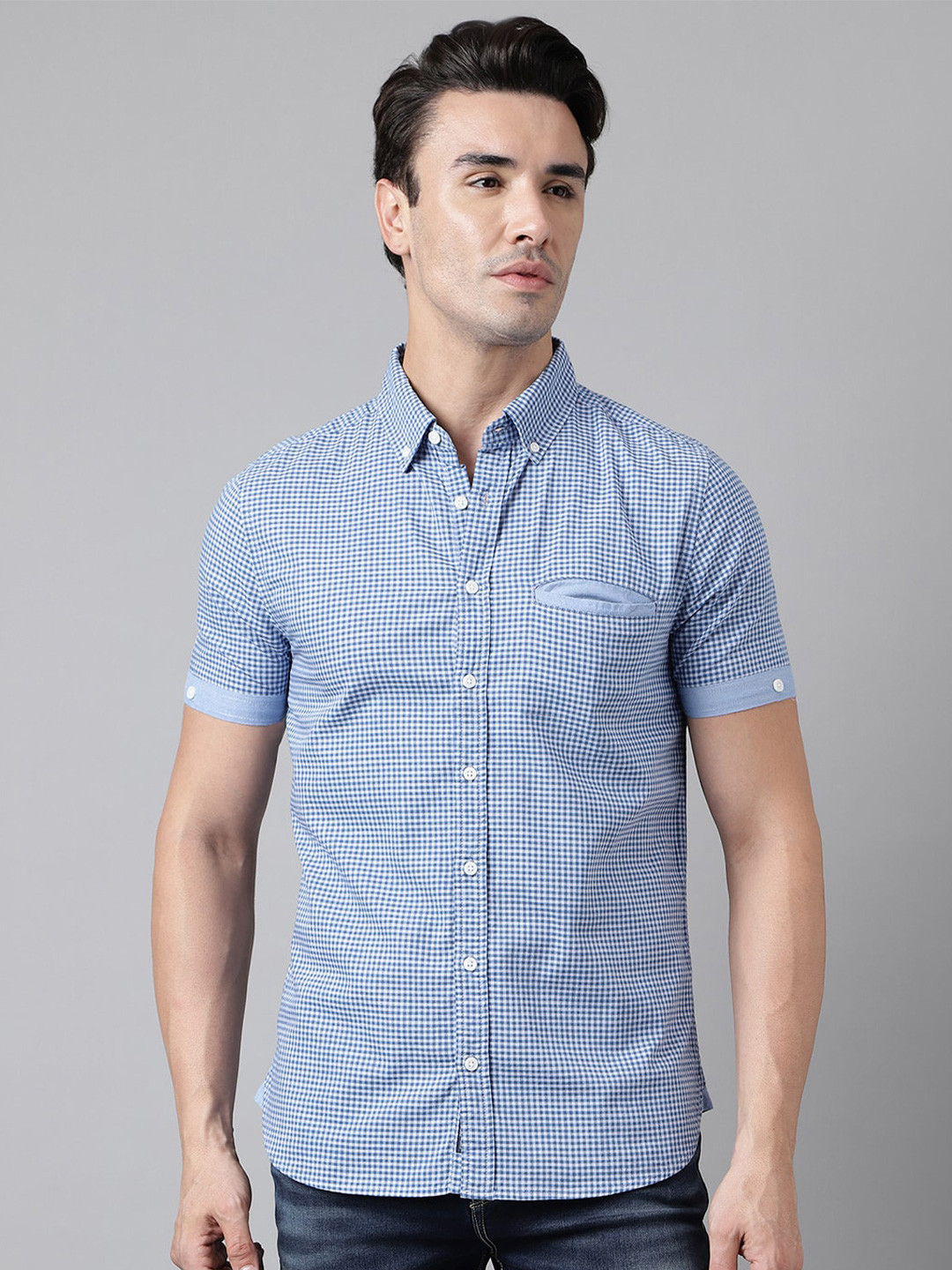 Woodland Micro Checked Pure Cotton Casual Shirt