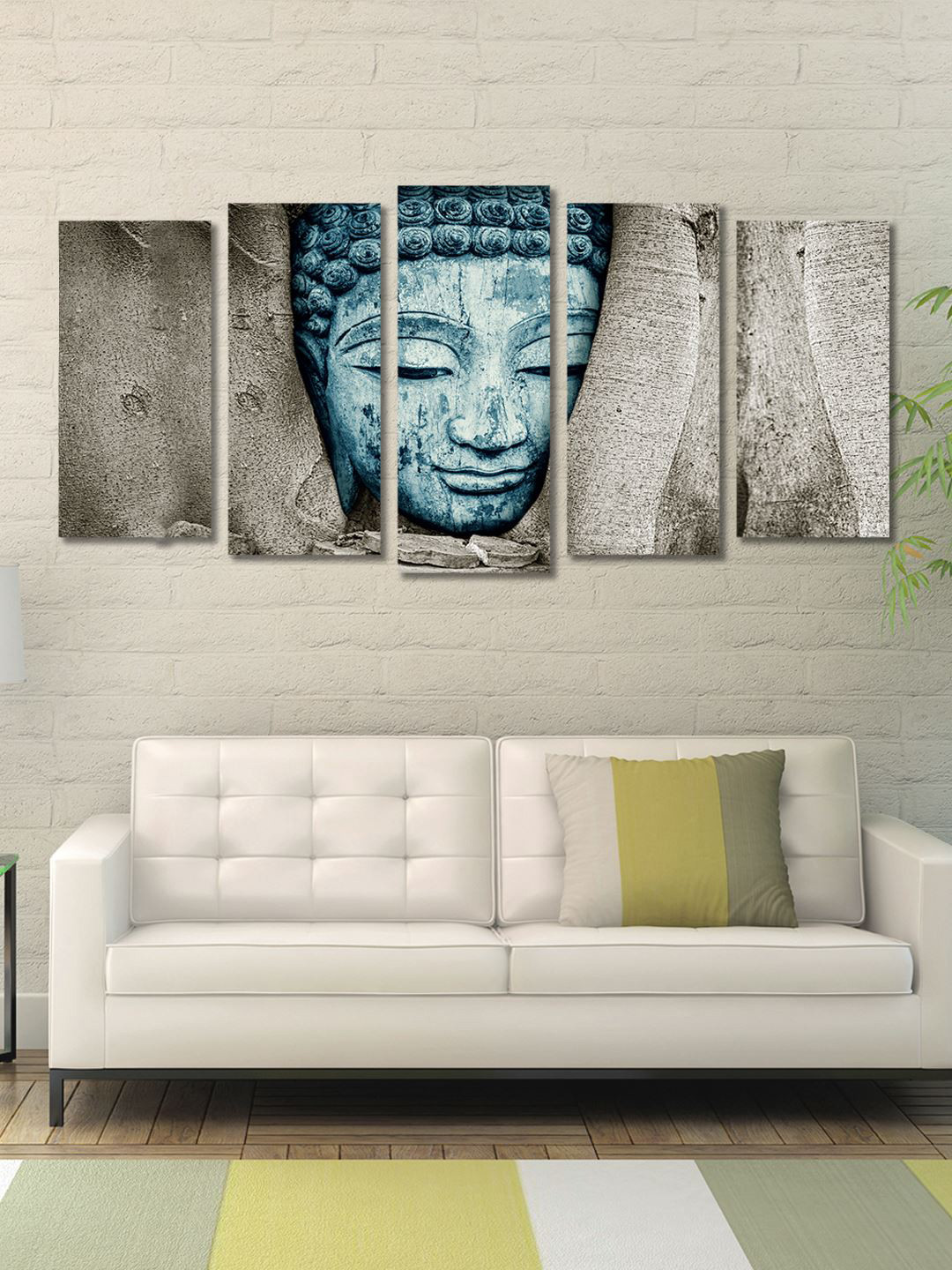 999Store Blue & Silver Set of 5 Wall Art