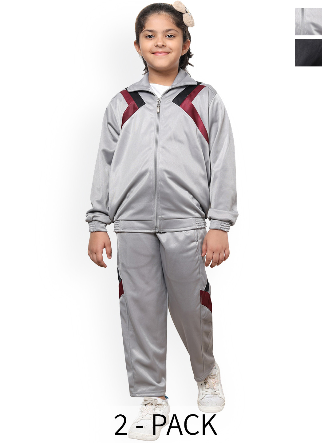 BAESD Girls Pack Of 2 Long Sleeves Front Open Tracksuits