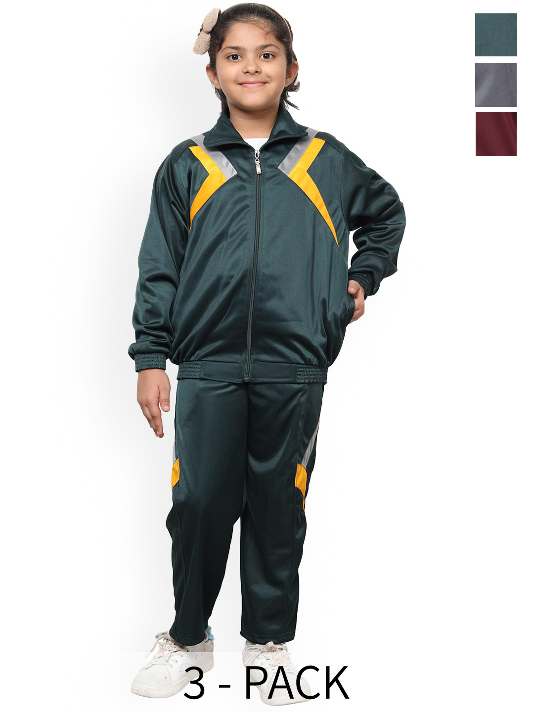 BAESD Girls Pack Of 3 Long Sleeves Front Open Tracksuits