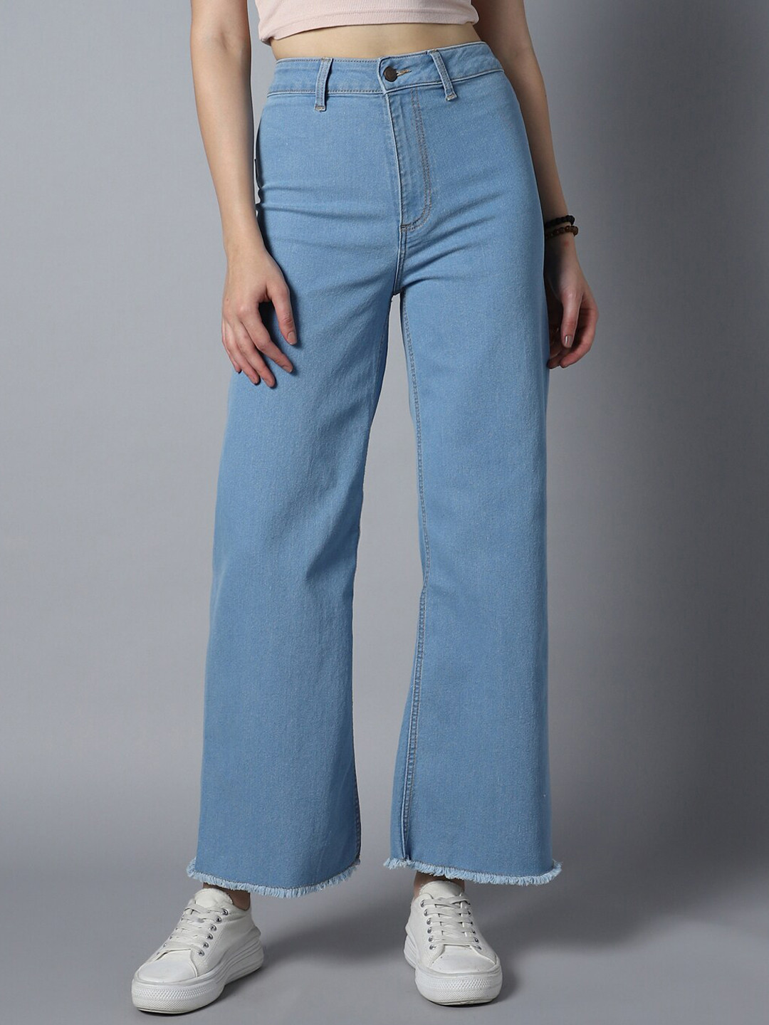 High Star Women 90's Marine Straight Fit High-Rise Stretchable Jeans