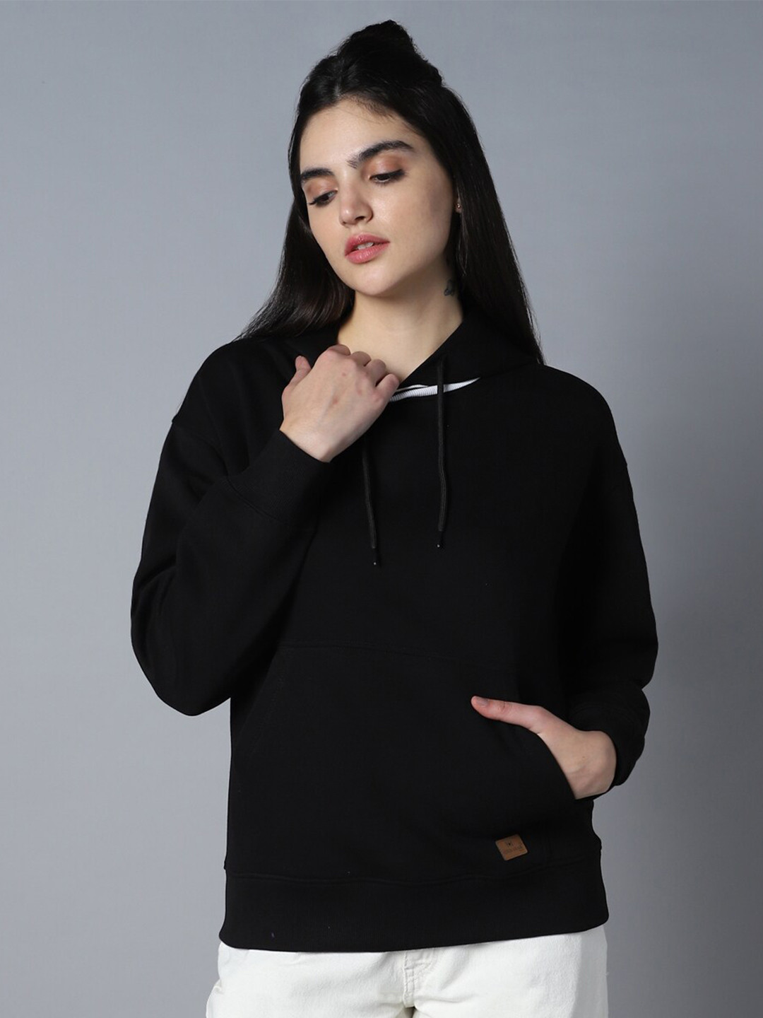High Star Hooded Neck Long Sleeves Pullover Sweatshirt