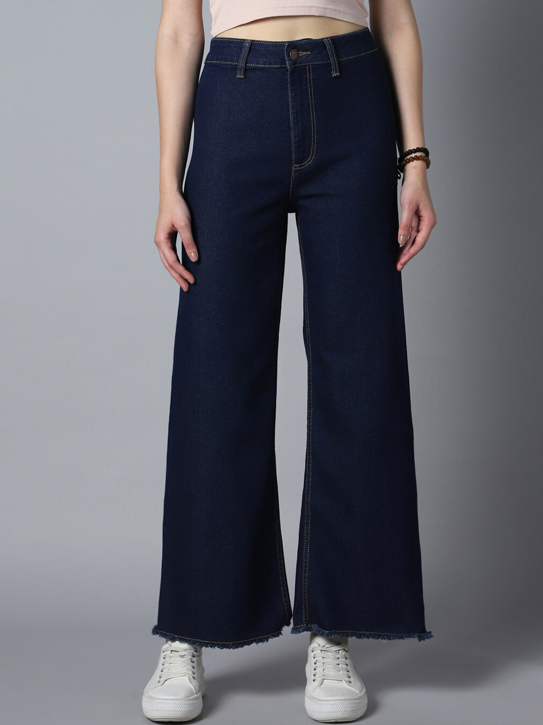 High Star Women 90's Marine Straight Fit High-Rise Stretchable Jeans