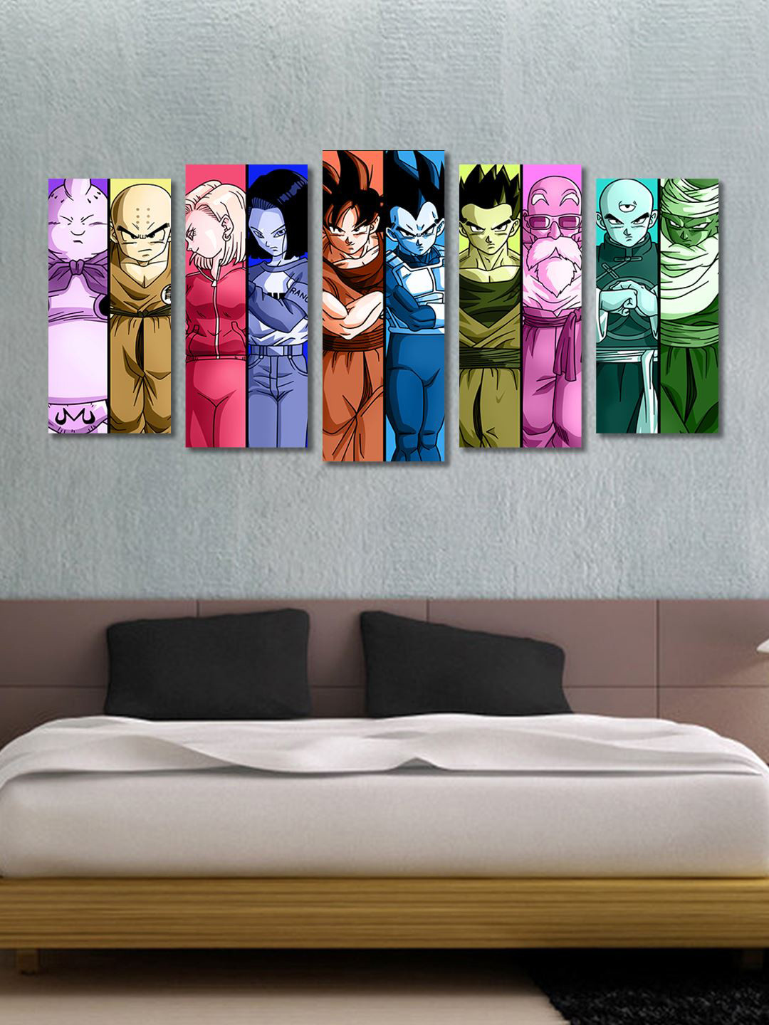 999Store Multi Wood 5 Pcs Wall Living Room Rectangle Potrait Paintings Wall Art