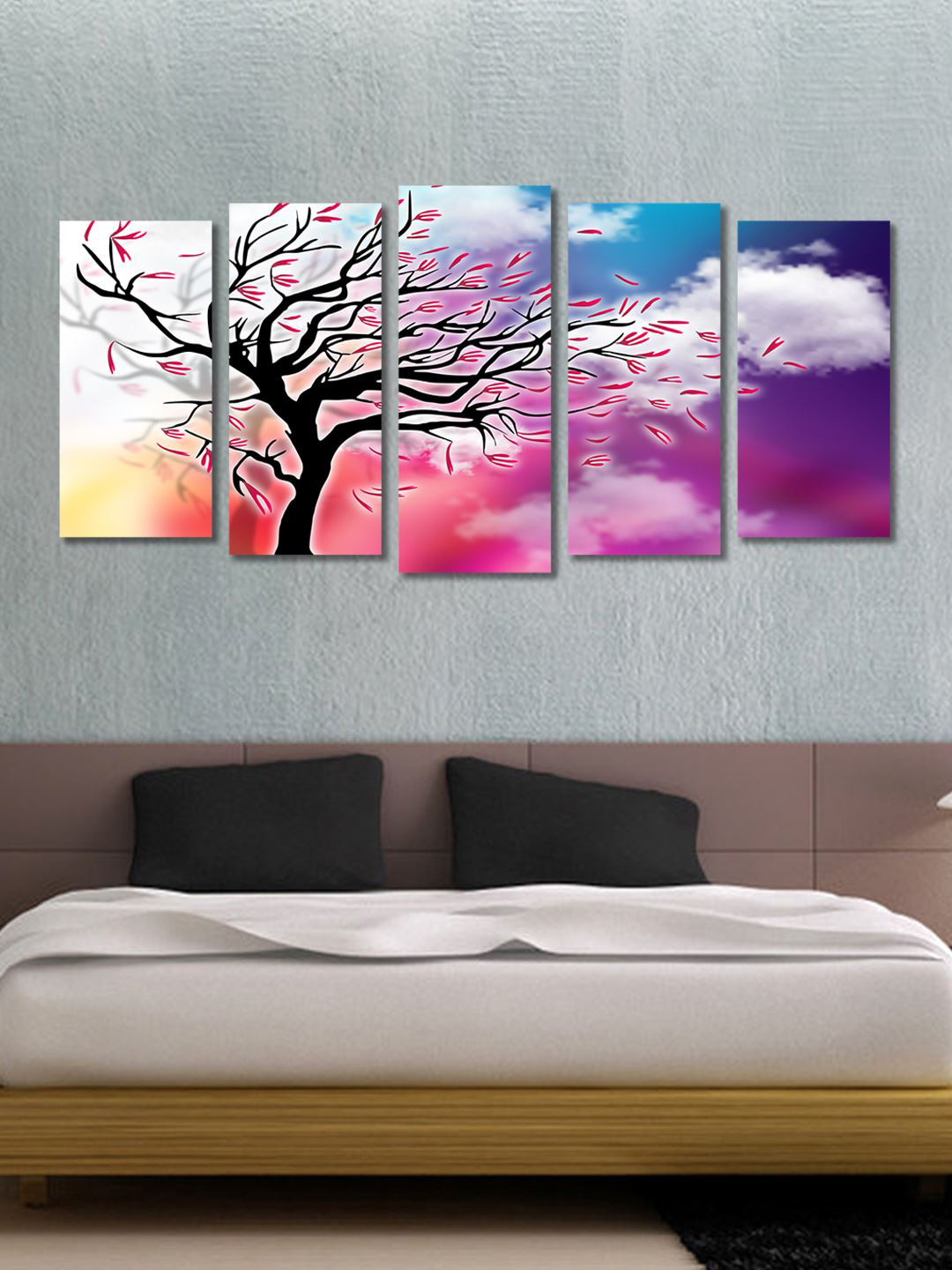 999Store Tree Canvas 5 Piece Wall Rectangle Paintings Wall Art