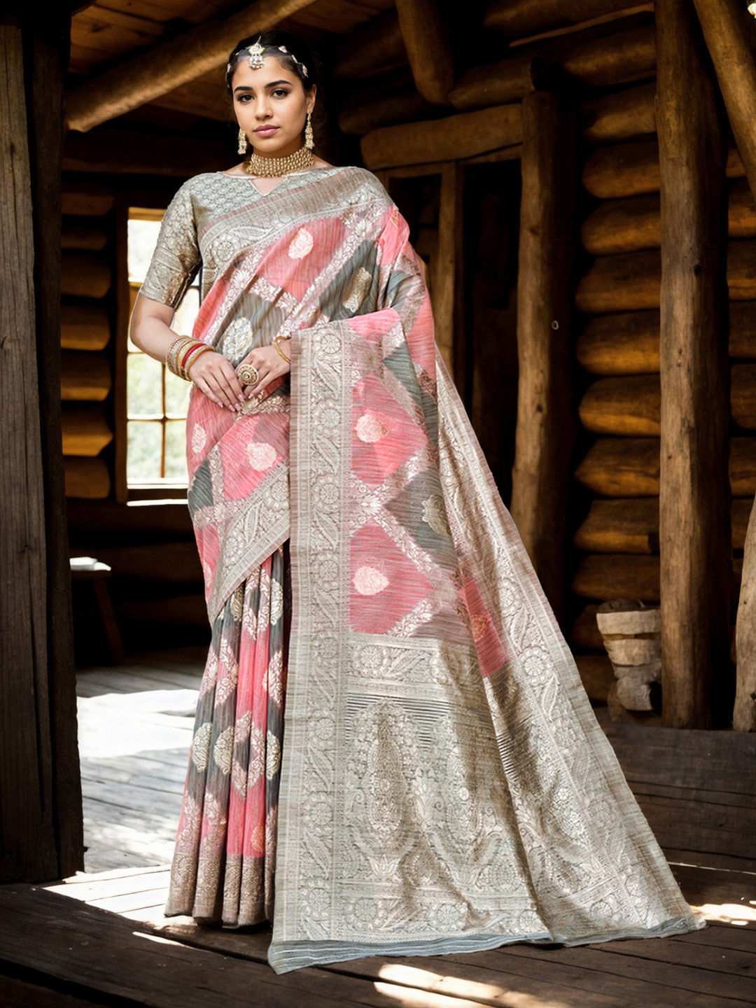 Anouk Rustic  Cream-Coloured Ethnic Motifs Woven Design Zari Saree