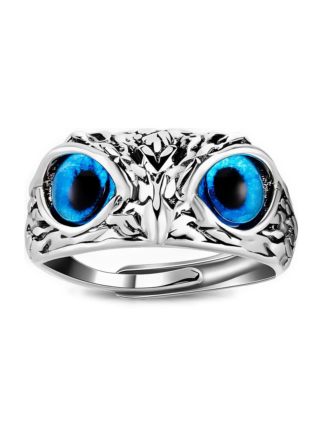 KARISHMA KREATIONS Stainless Steel Owl Eye Shaped Adjustable Ring