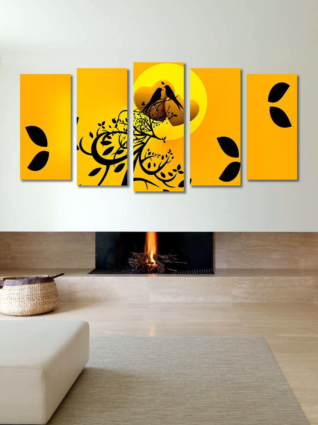 999Store Love Birds Canvas 5 Piece Wall Rectangle Paintings Wall Art