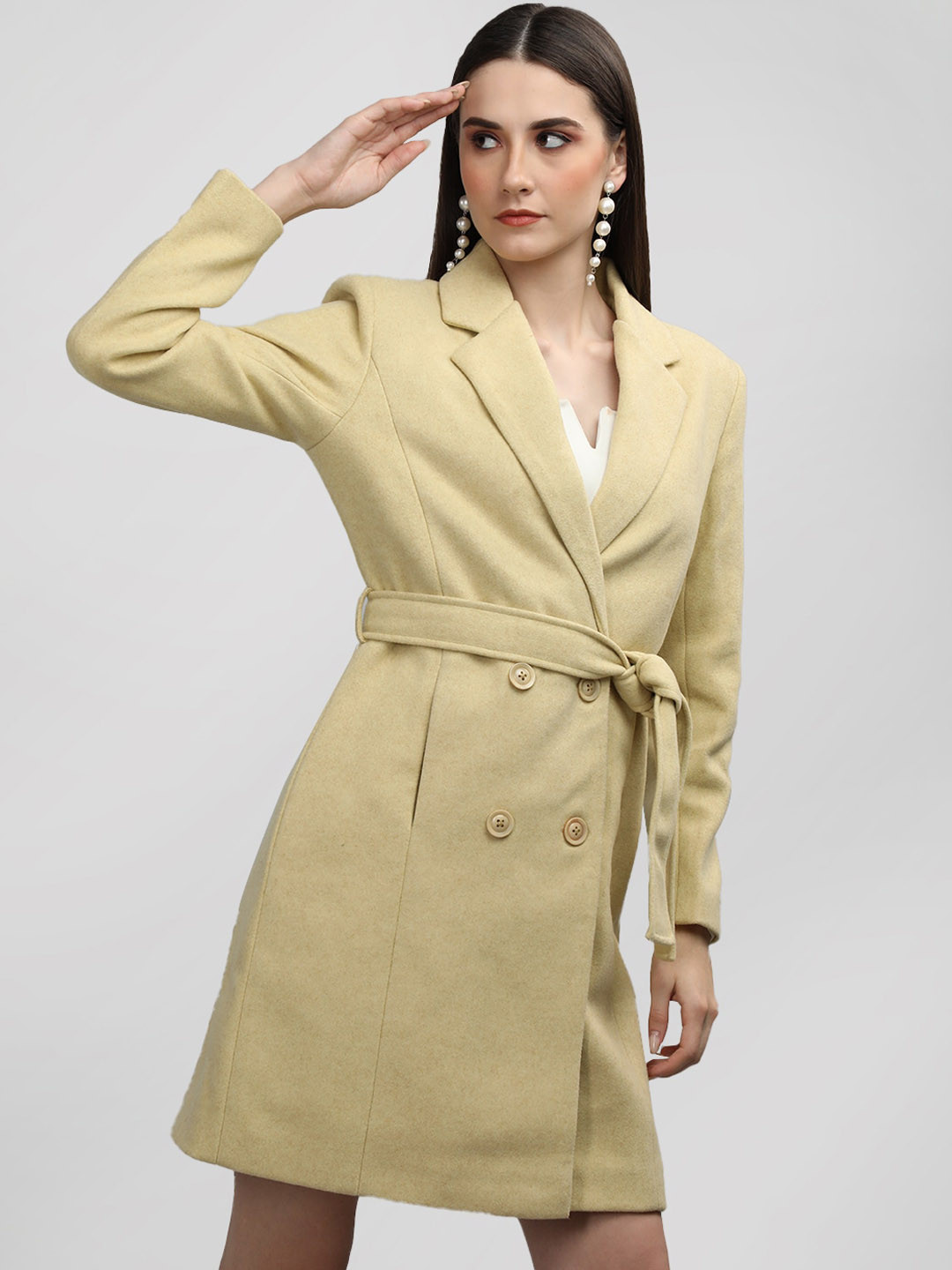 Dlanxa Wool Double-Breasted Stylish Coat
