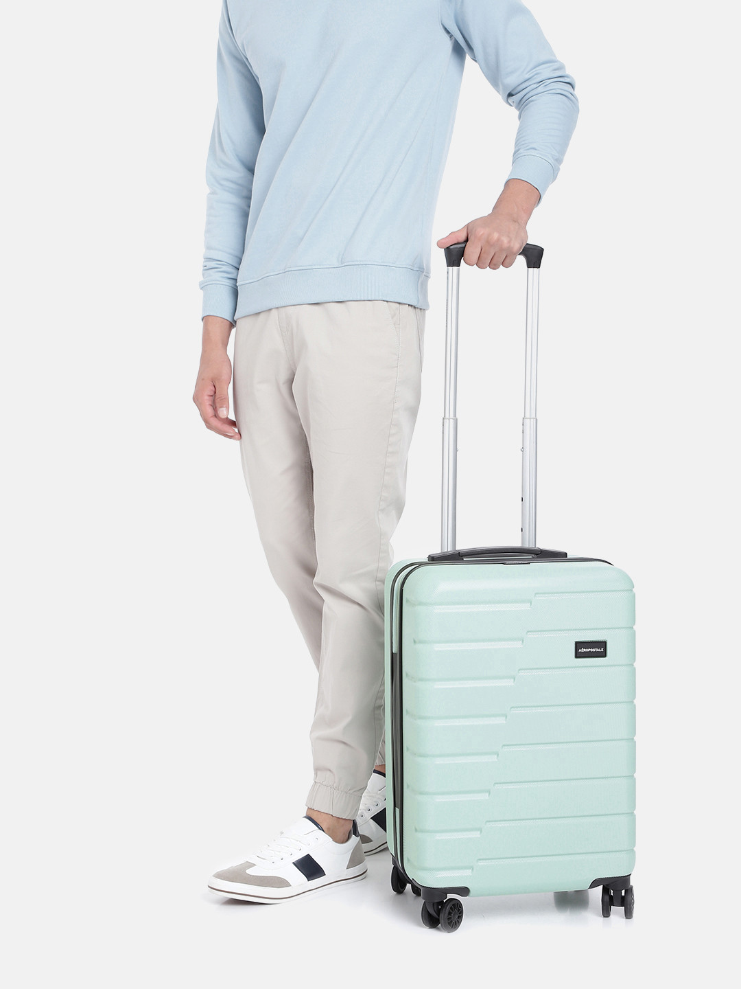 Aeropostale Textured Hard-Sided Trolley Cabin Trolley Suitcase