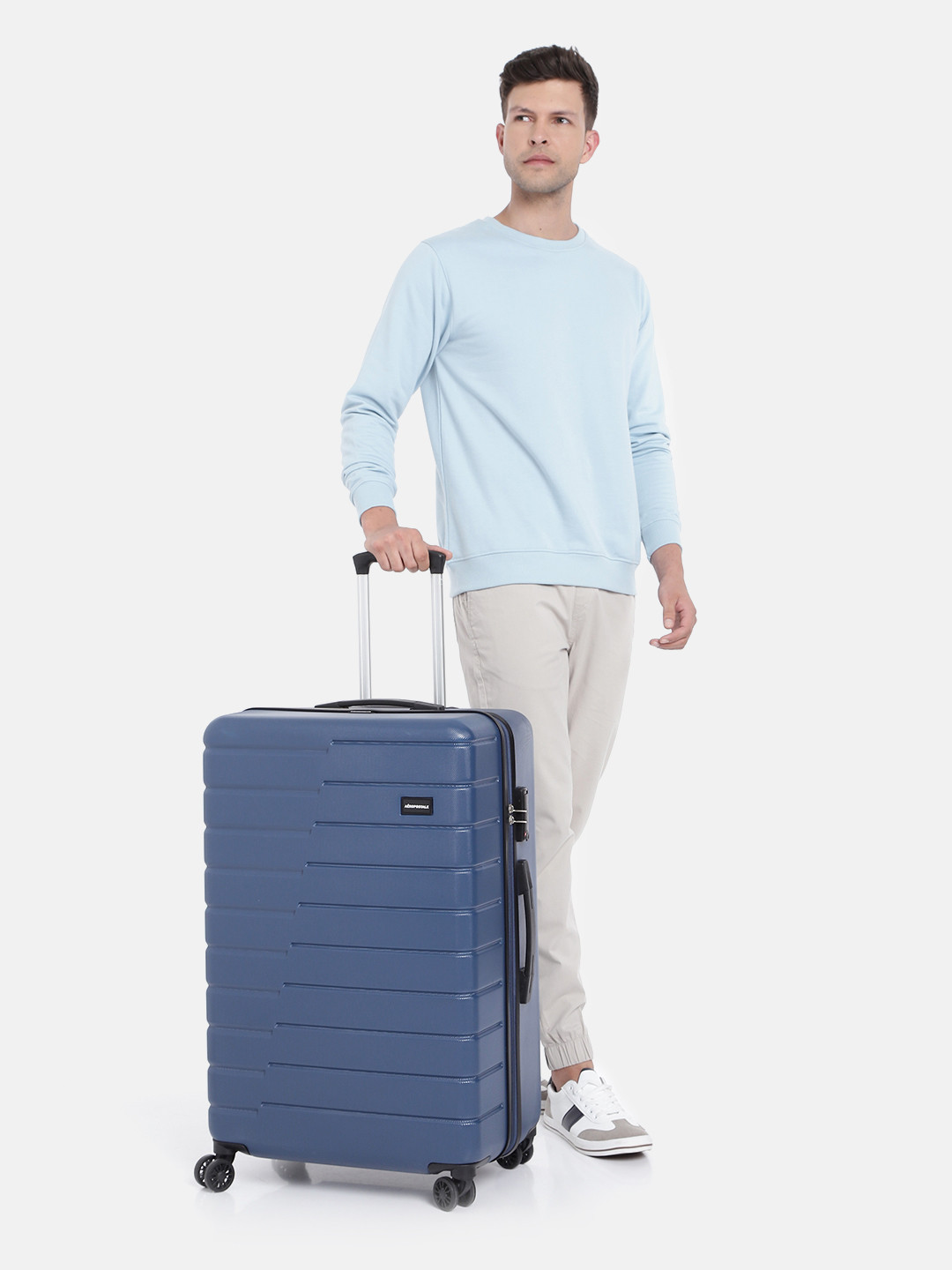 Aeropostale Textured Hard-Sided Trolley Large Trolley Suitcase
