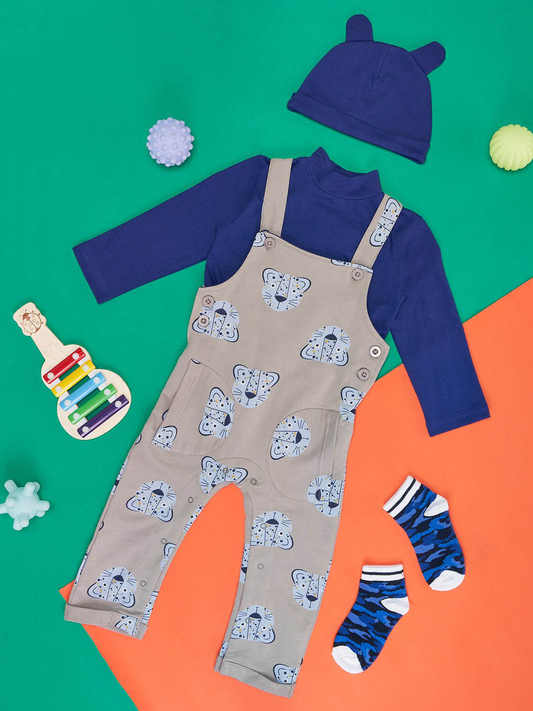 YU by Pantaloons Boys Printed Pure Cotton Romper