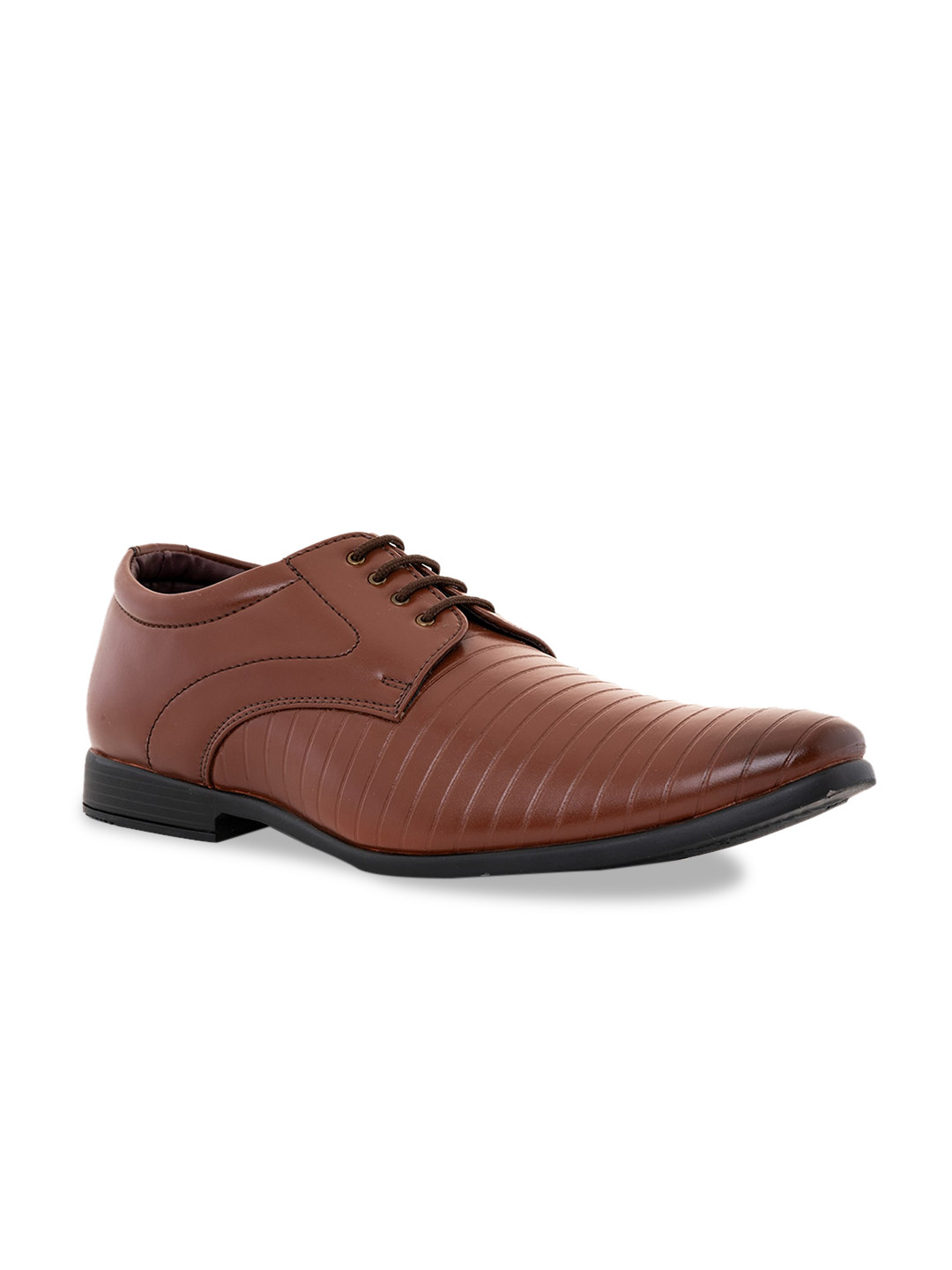 Khadims Men Striped Formal Derbys