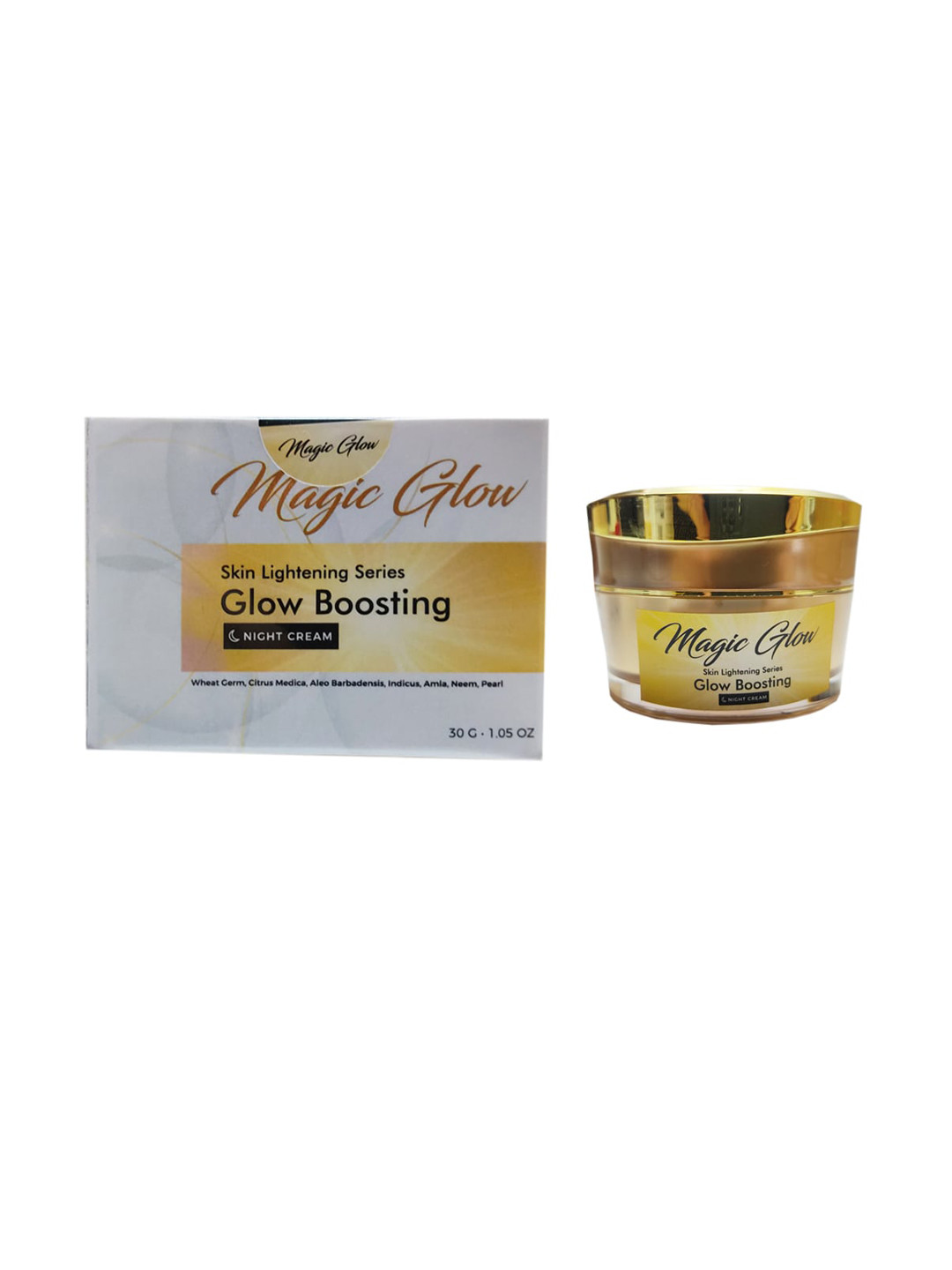 Queue Magic Glow Skin Lightening Glow Boosting Night Cream with Wheat Germ & Amla - 30 g