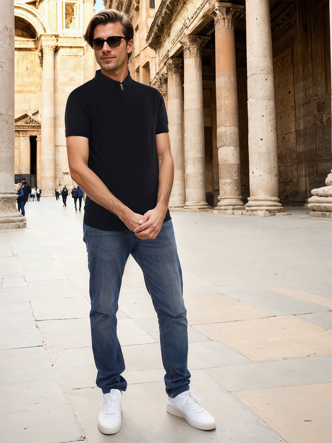 Celio Polo Collar Flat Knit T-shirt